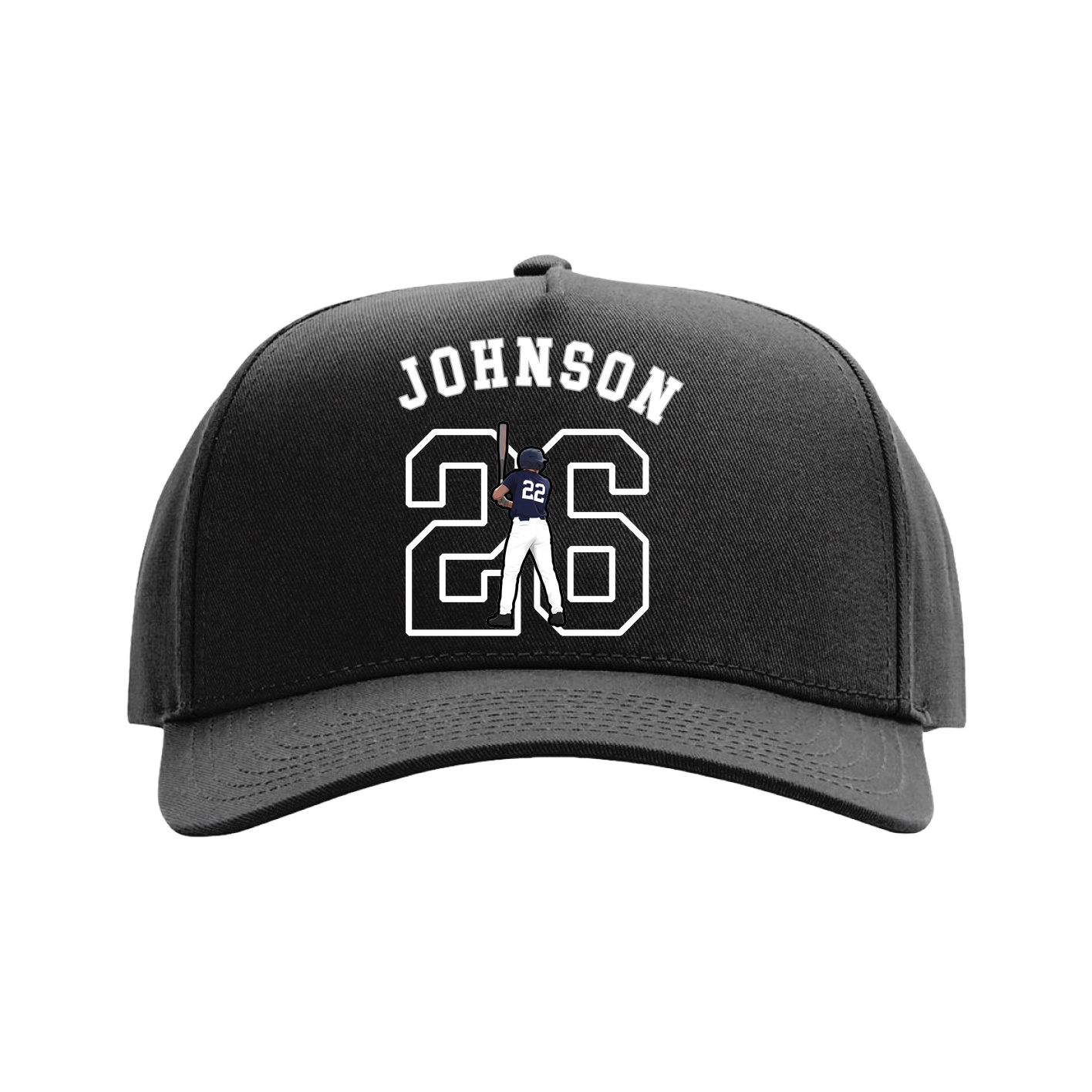 Full Fabric Five-Panel Champ Cap — Shirsey Arch in Black
