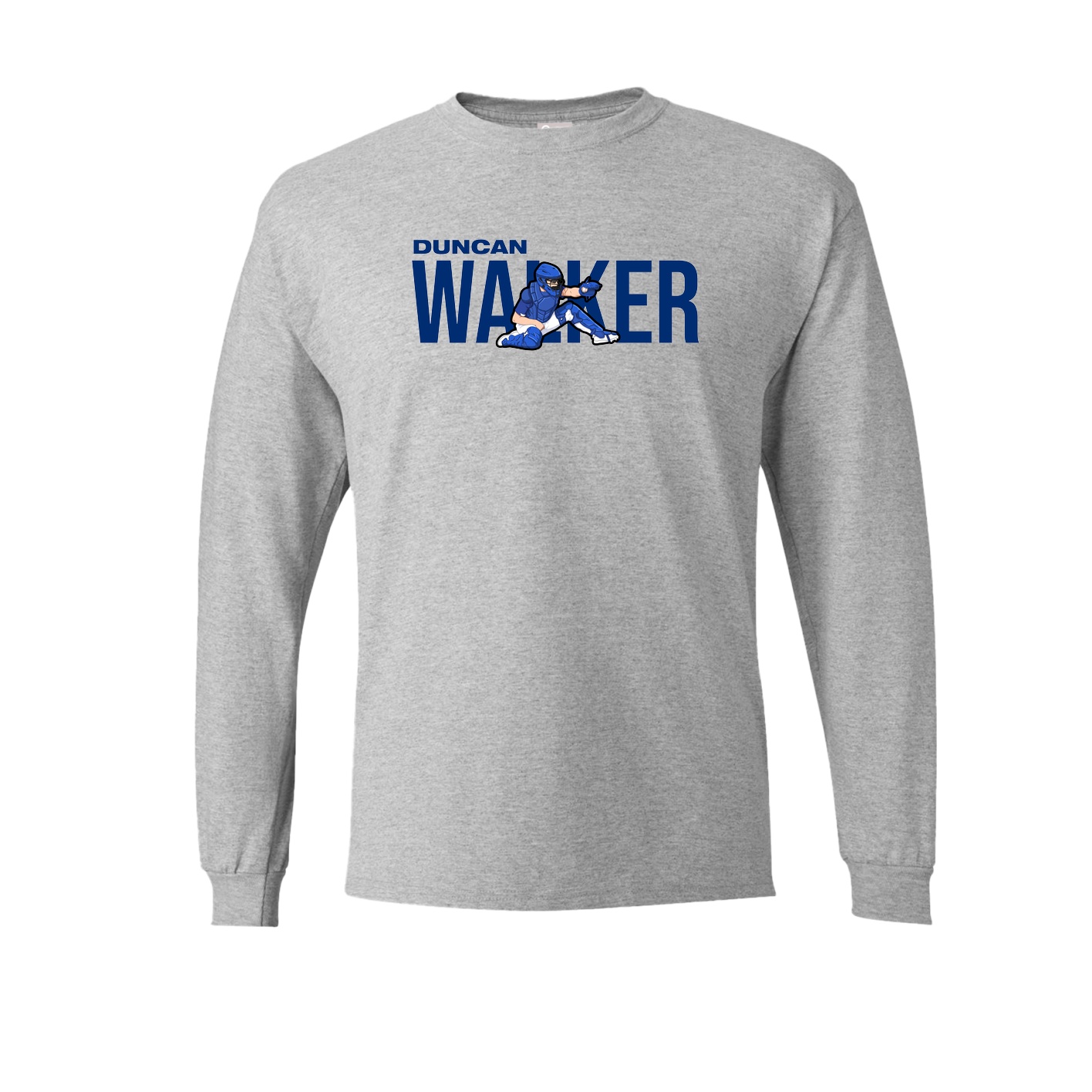 Long Sleeve Tee — Player Name in Grey