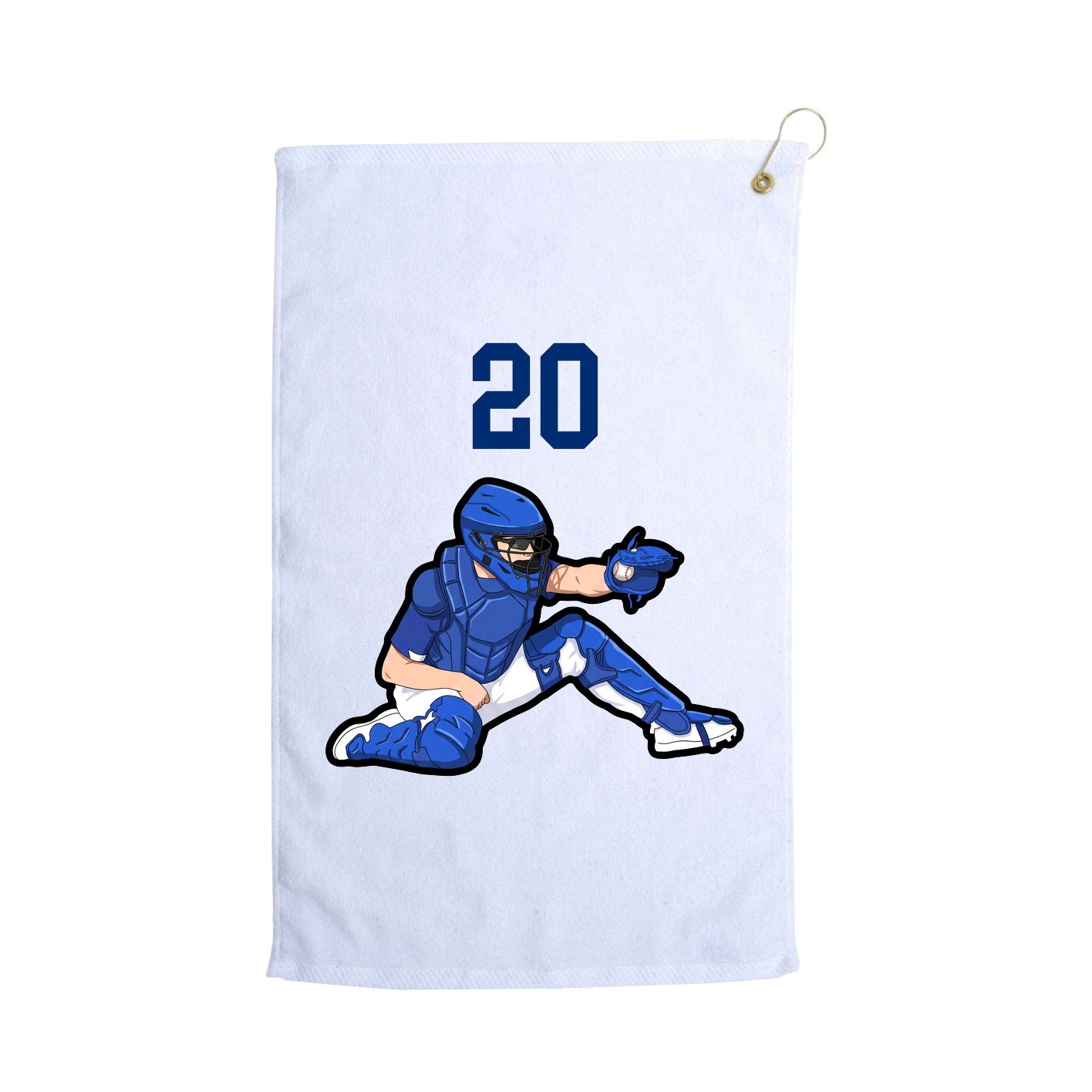 Golf Towel — Number Top in White
