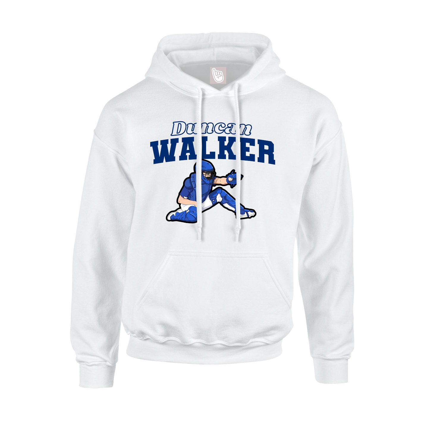 Youth Hoodie — Name Arch in White