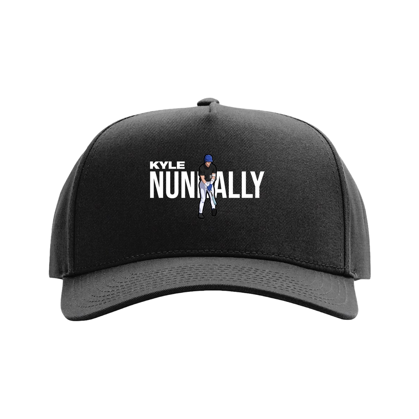 Full Fabric Five-Panel Champ Cap — Player Name in Black