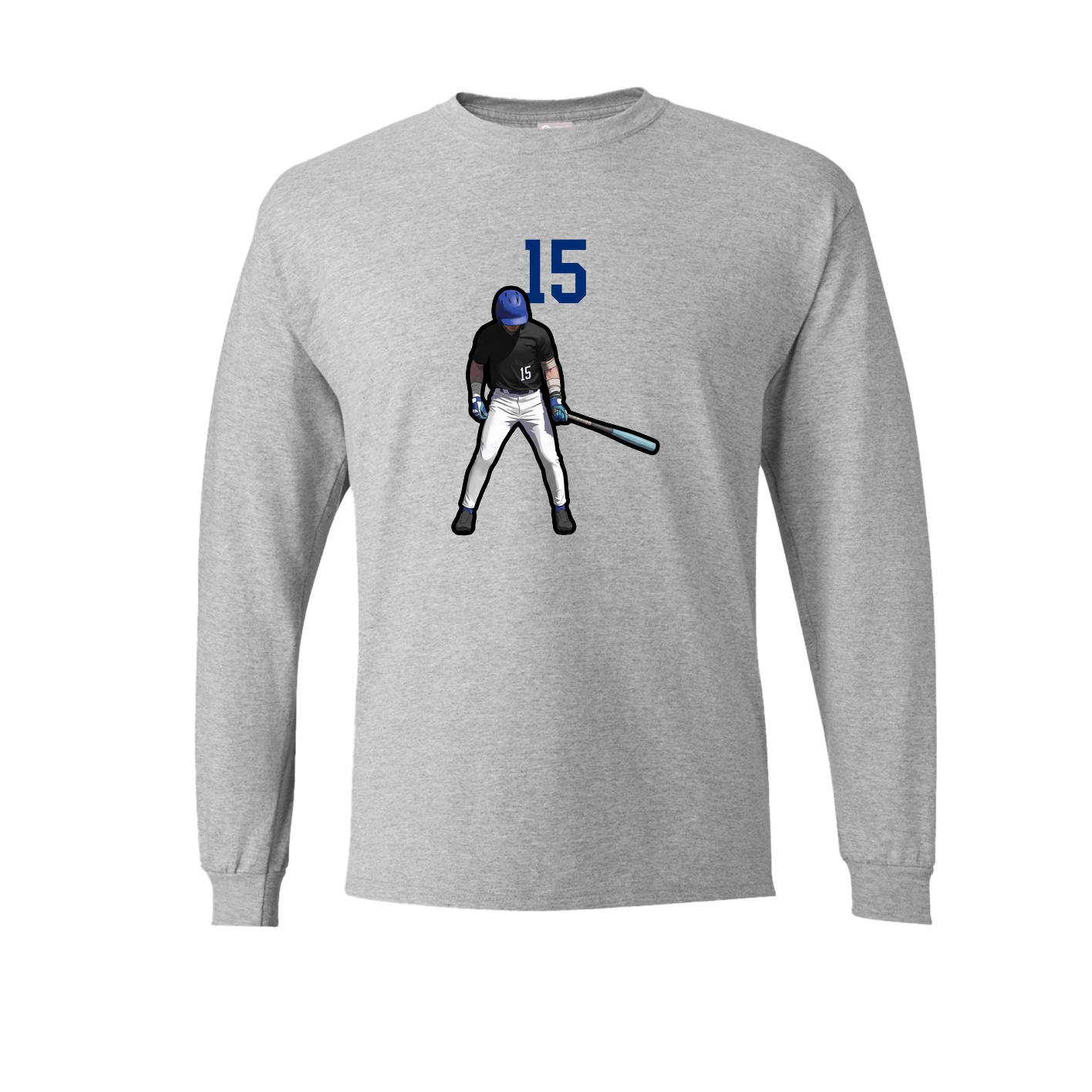 Long Sleeve Tee — Number Top in Grey