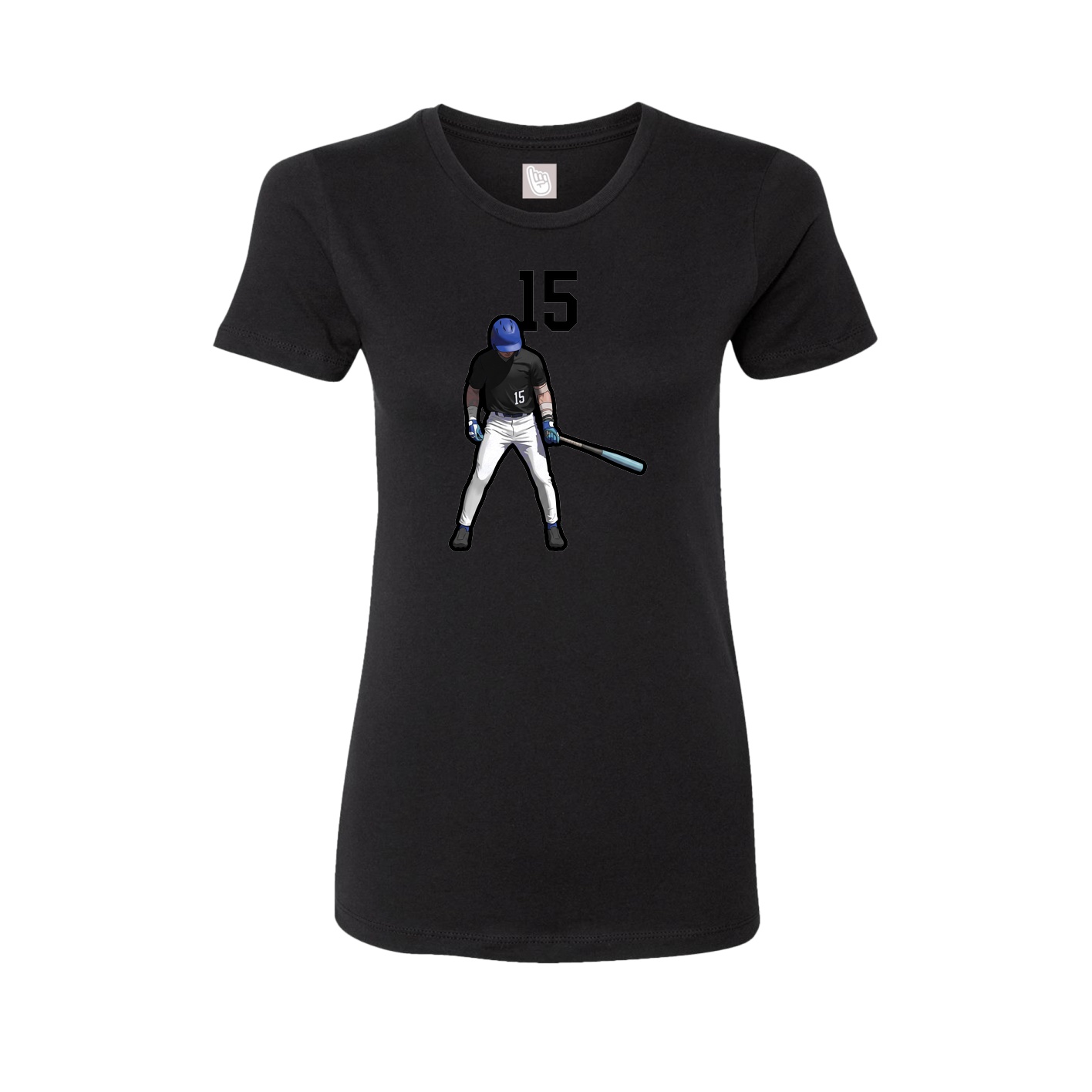 Fitted Women's Tee — Number Top in Black