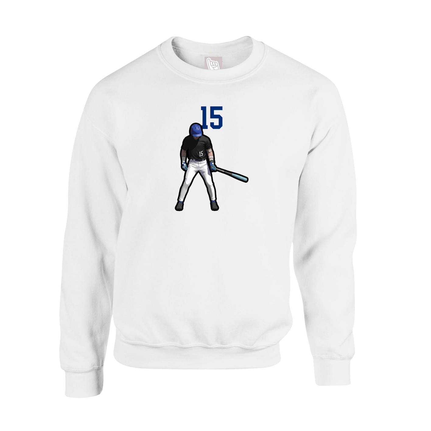 Fleece Crew — Number Top in White