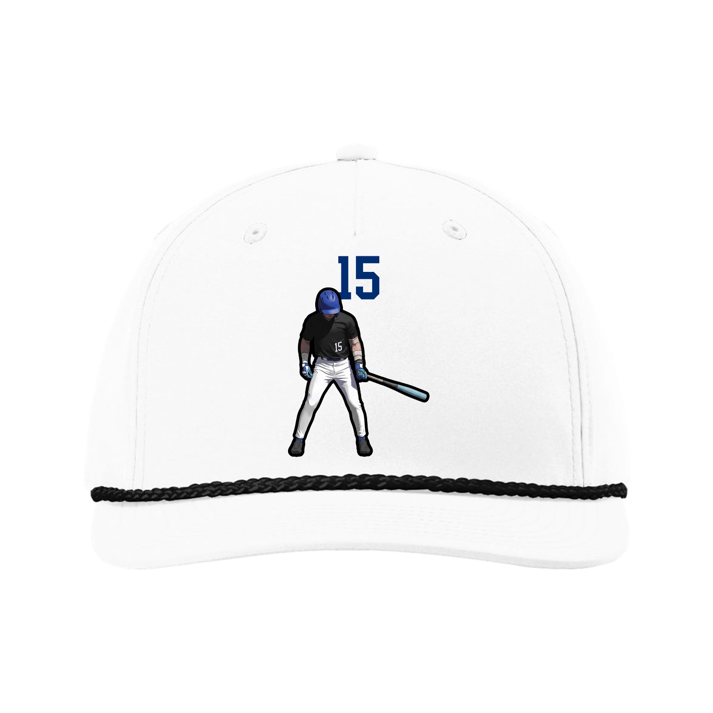 Five-Panel Classic Rope Cap — Number Top in White