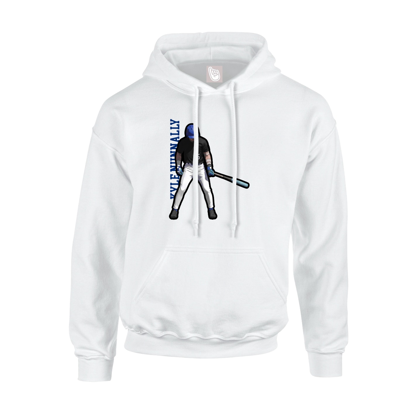 Hoodie — Name Vertical in White