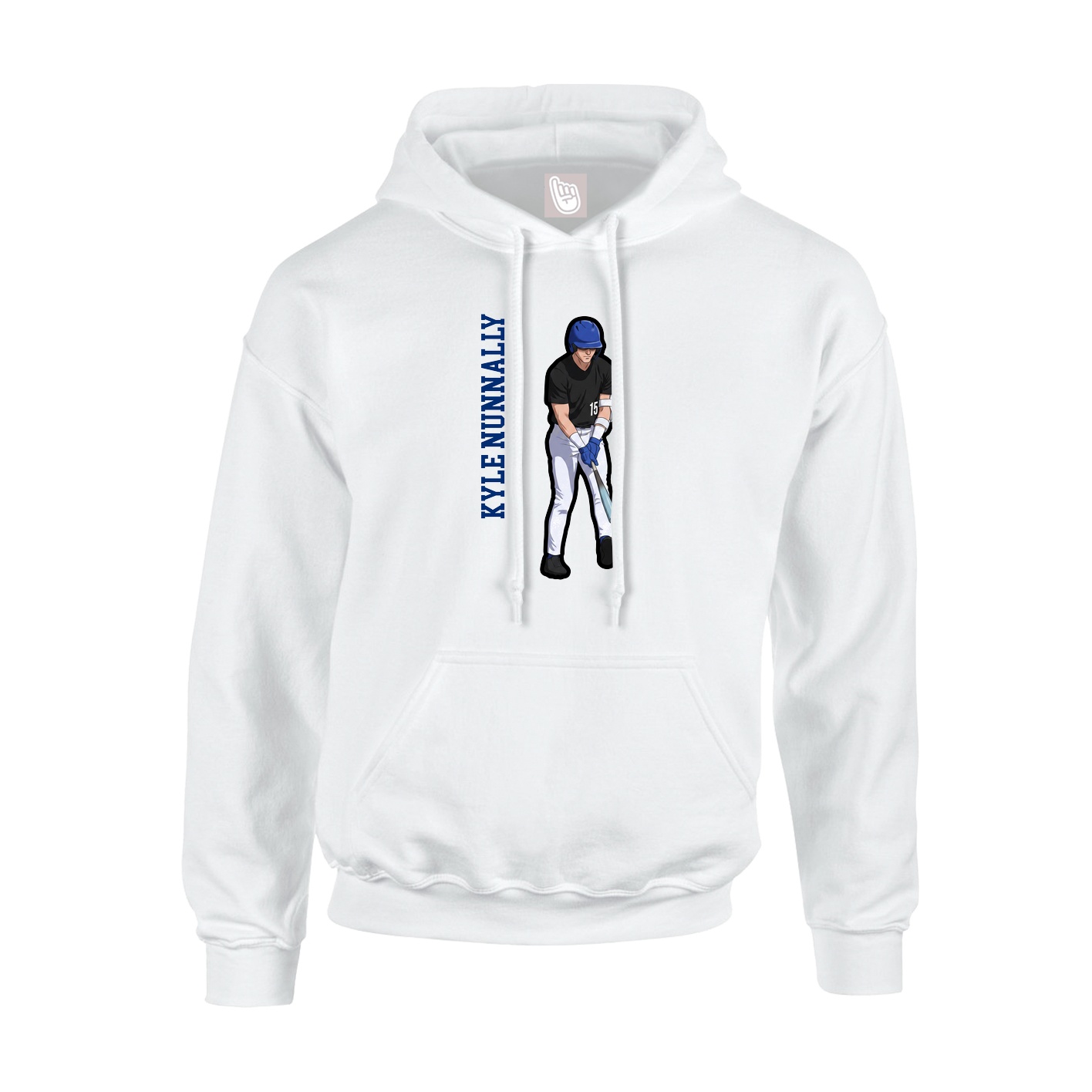 Youth Hoodie — Name Vertical in White