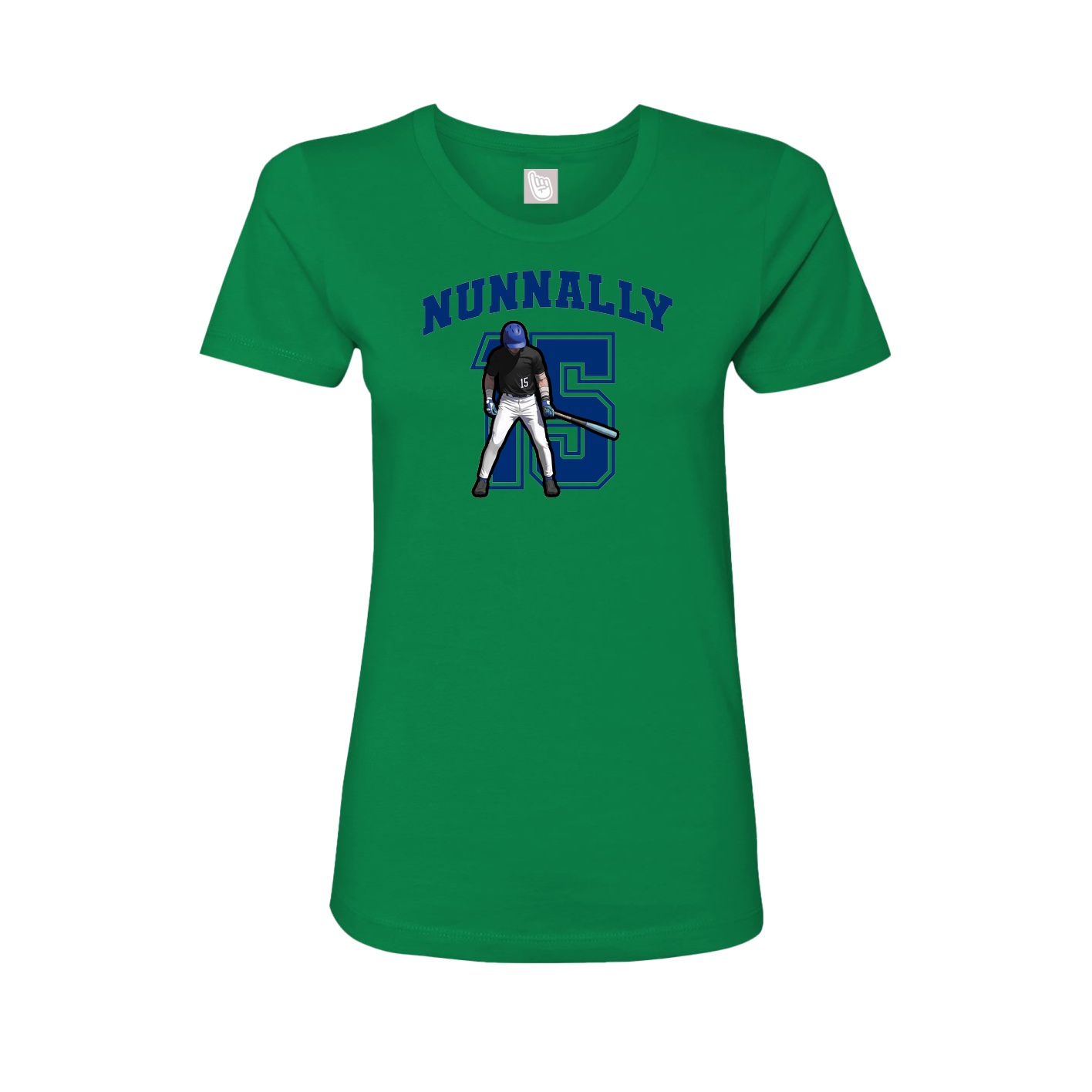 Fitted Women's Tee — Number in Green