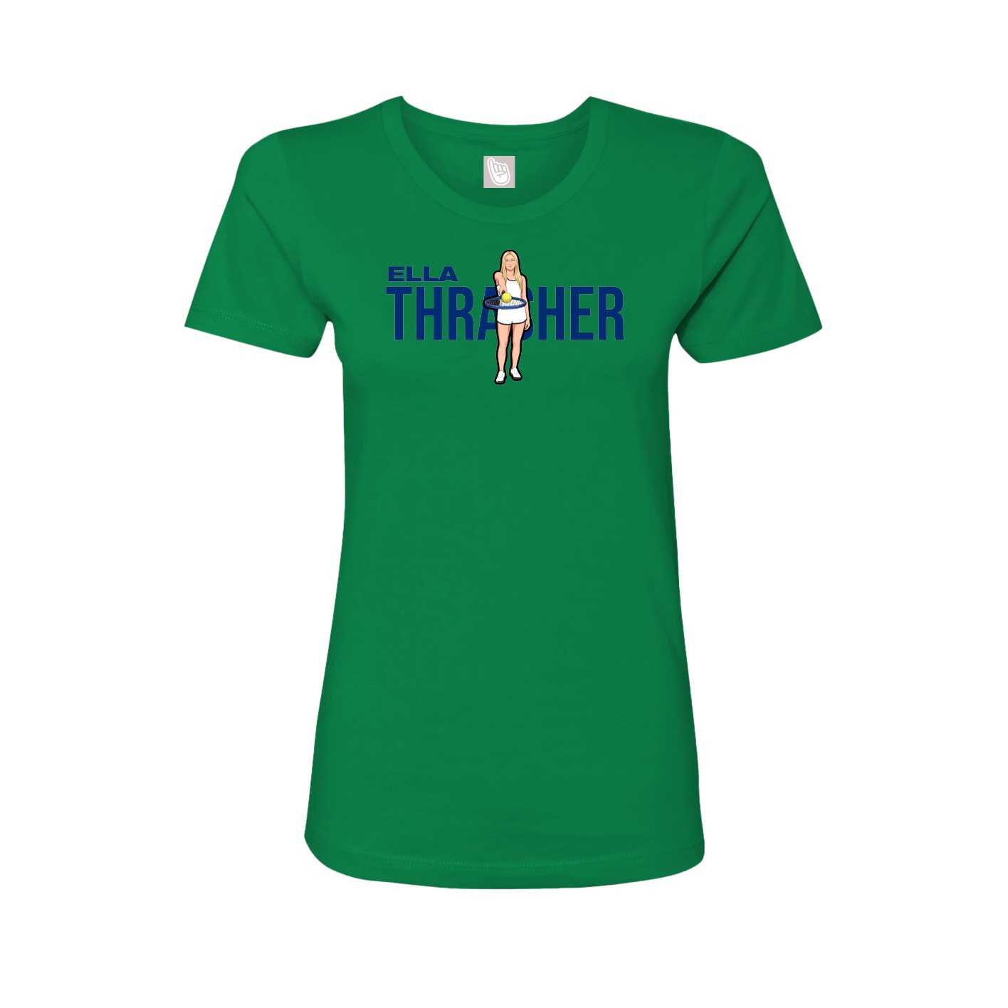 Fitted Women's Tee — Player Name in Green