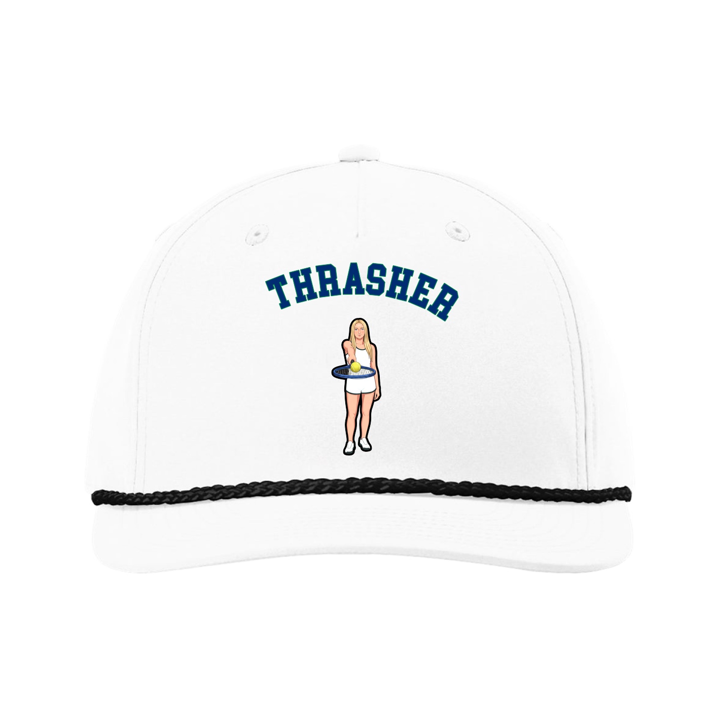 Five-Panel Classic Rope Cap — Shirsey Arch in White