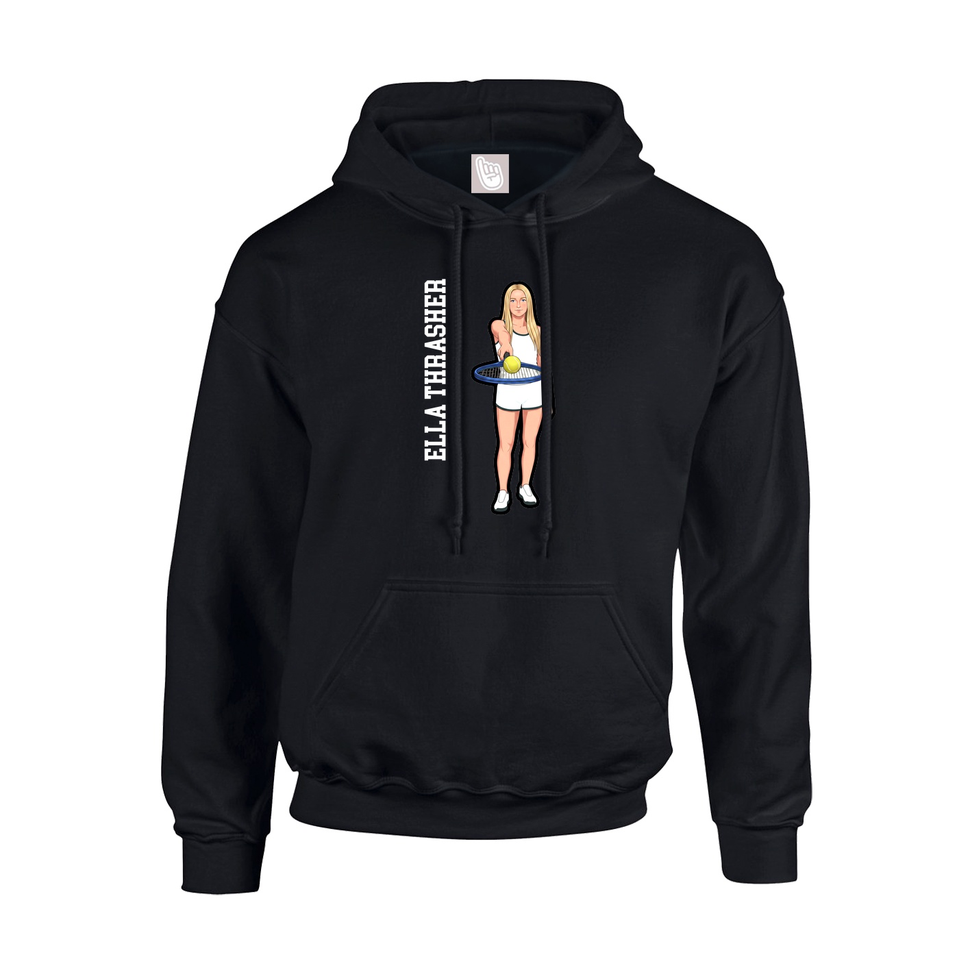 Youth Hoodie — Name Vertical in Black