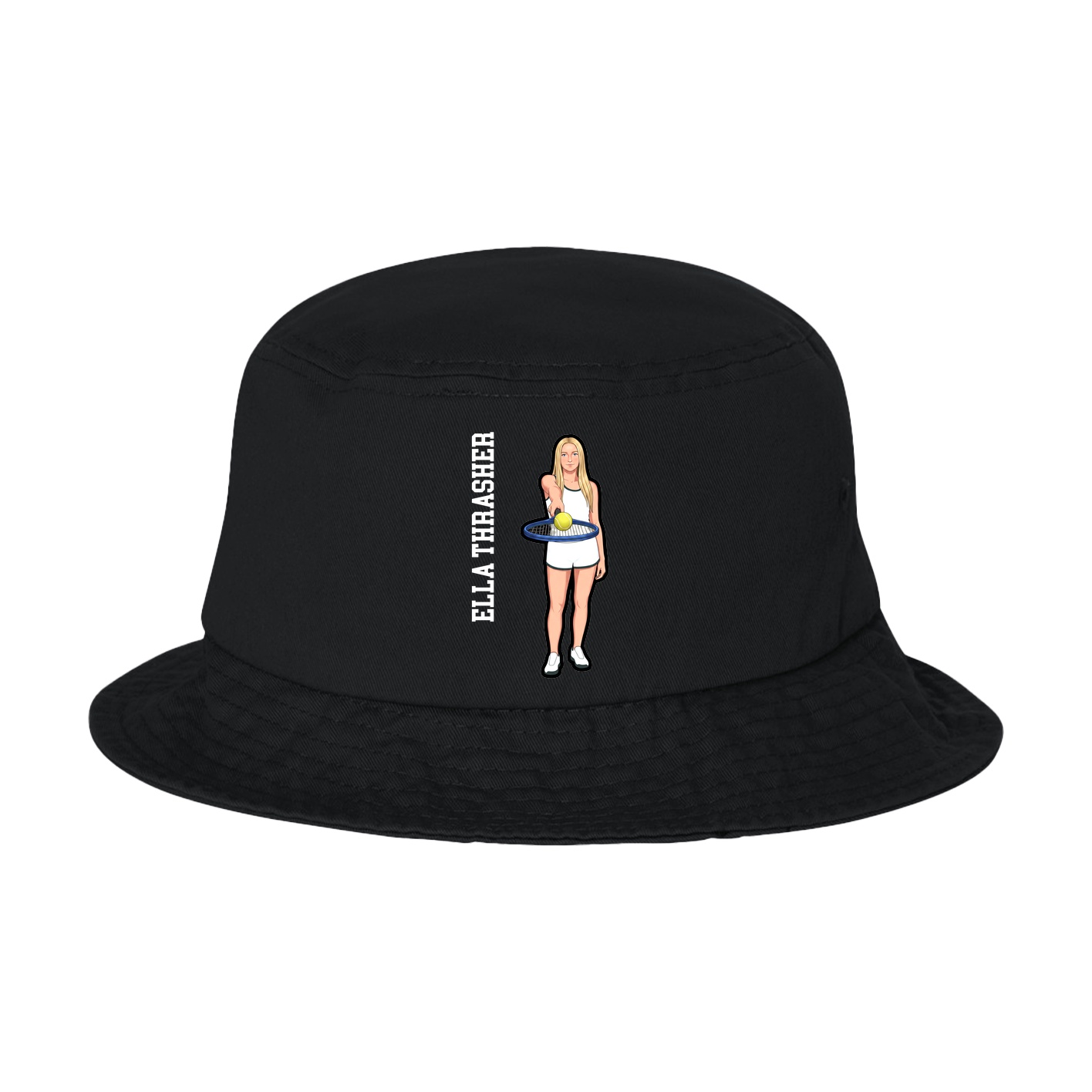 Bucket Cap — Name Vertical in Black