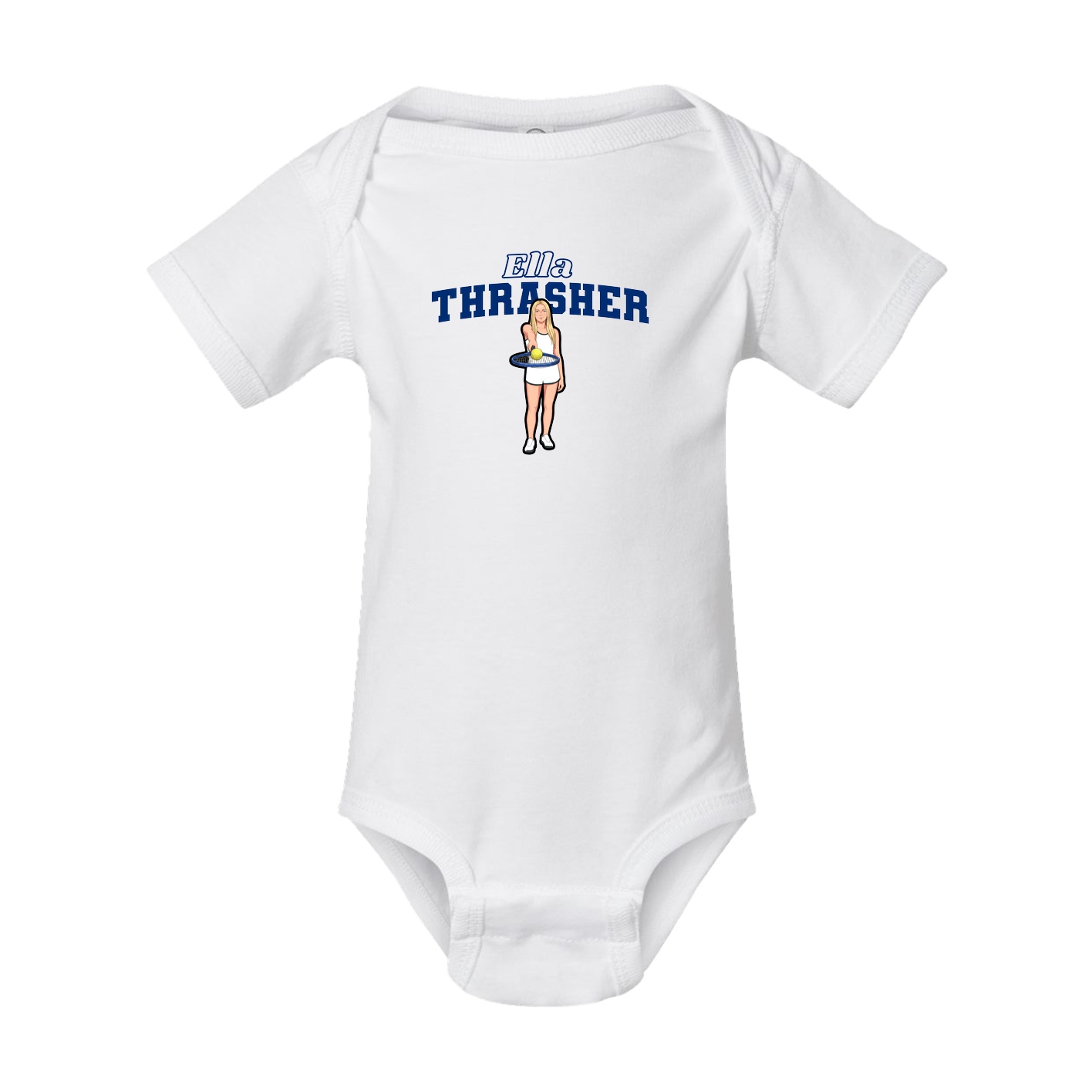 Baby Onesie — Name Arch in White