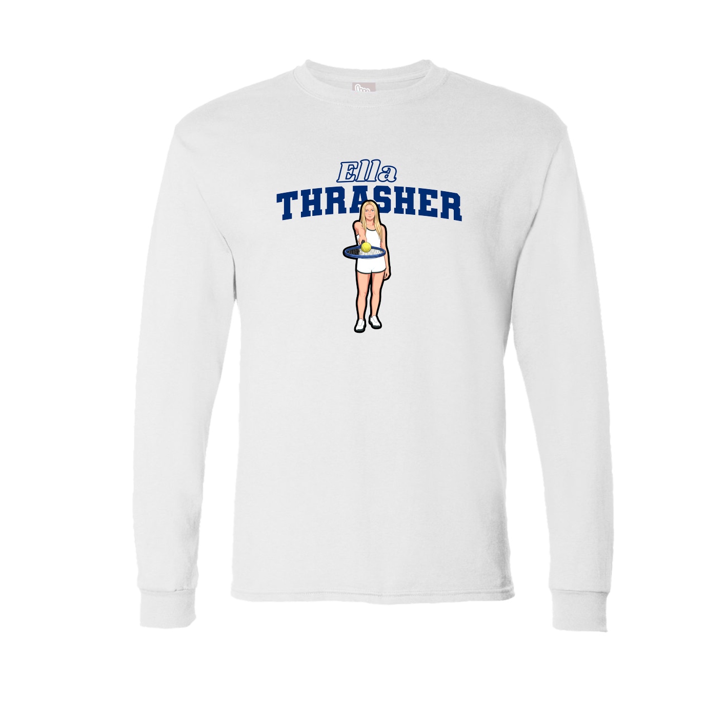 Long Sleeve Tee — Name Arch in White