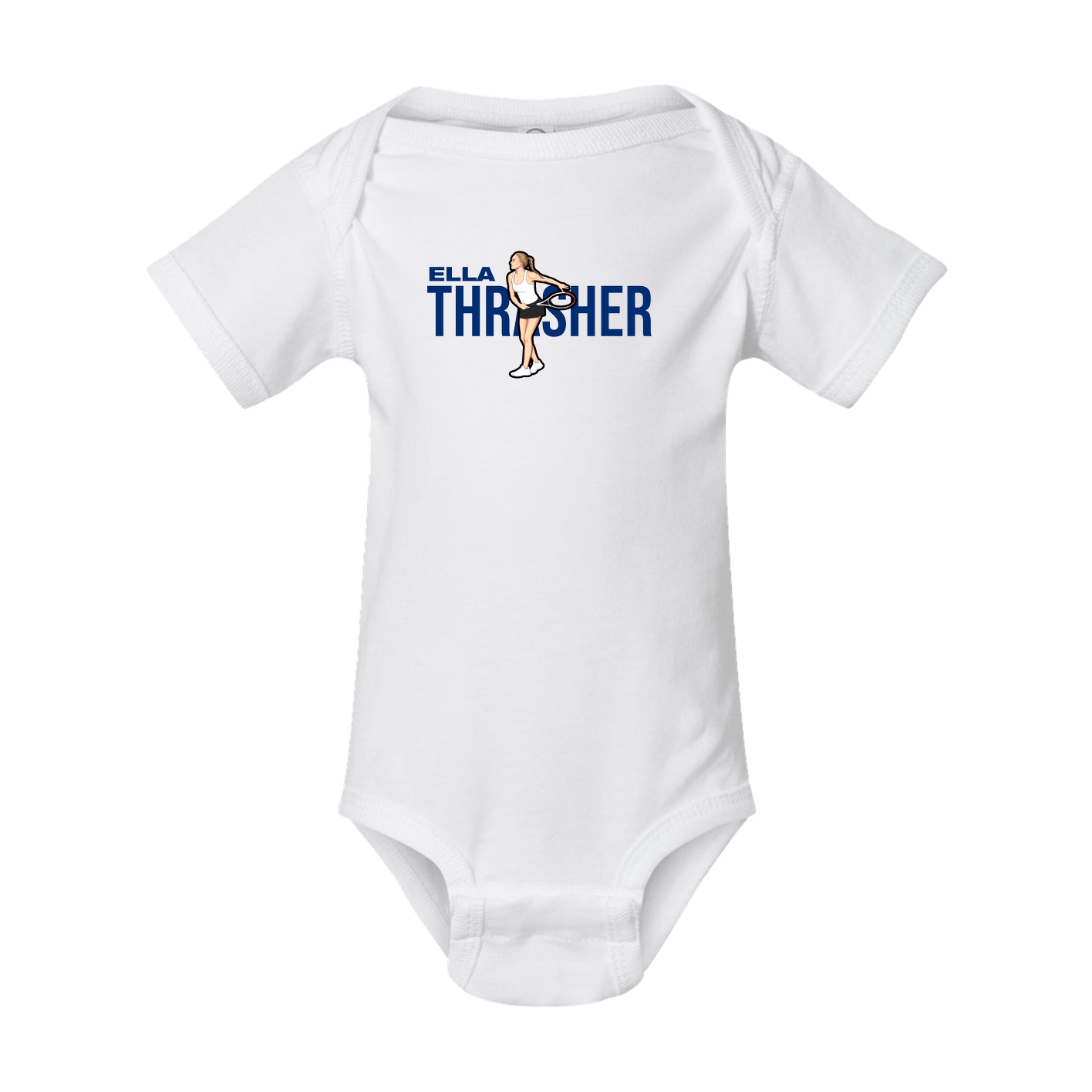 Baby Onesie — Player Name in White
