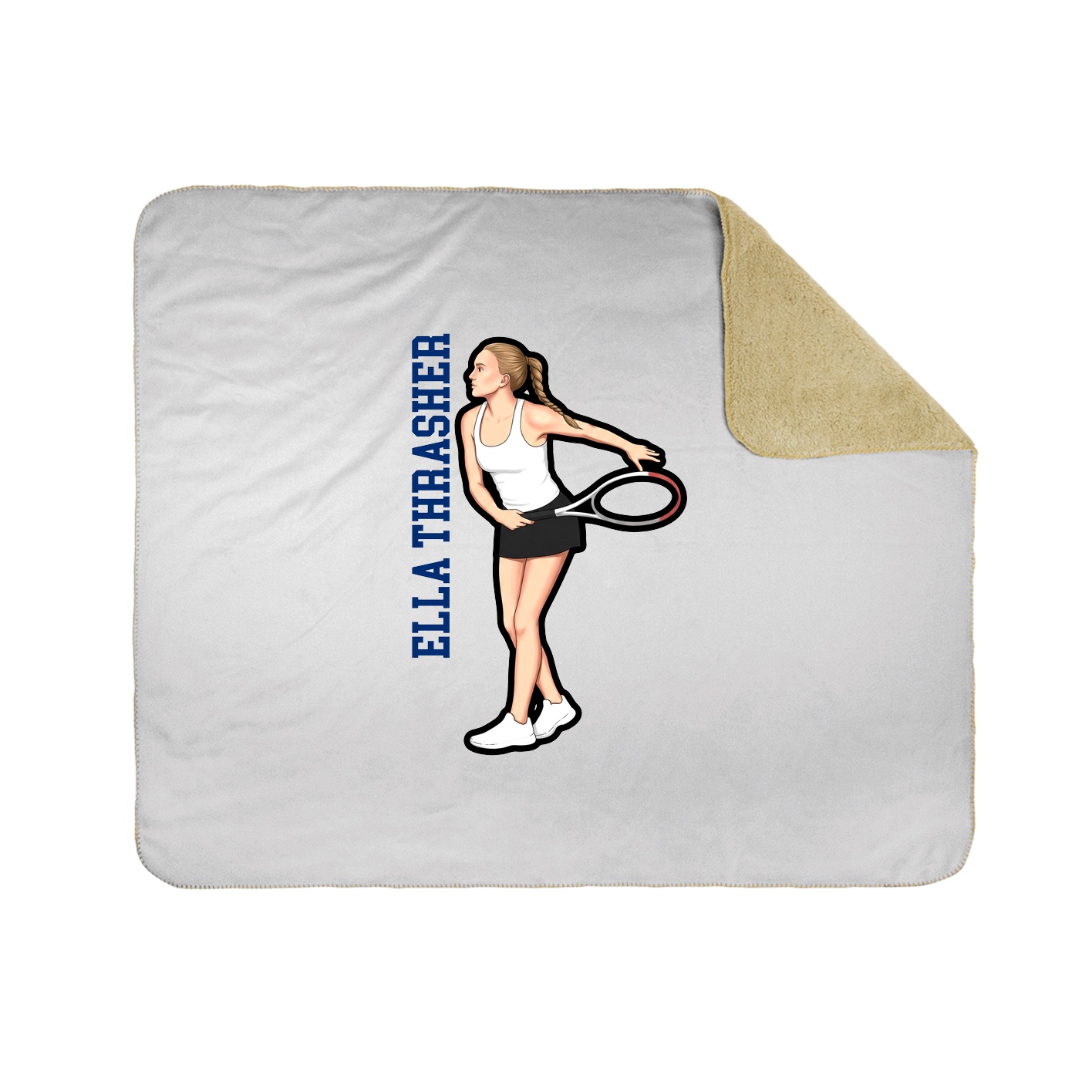 Throw Blanket — Name Vertical in White