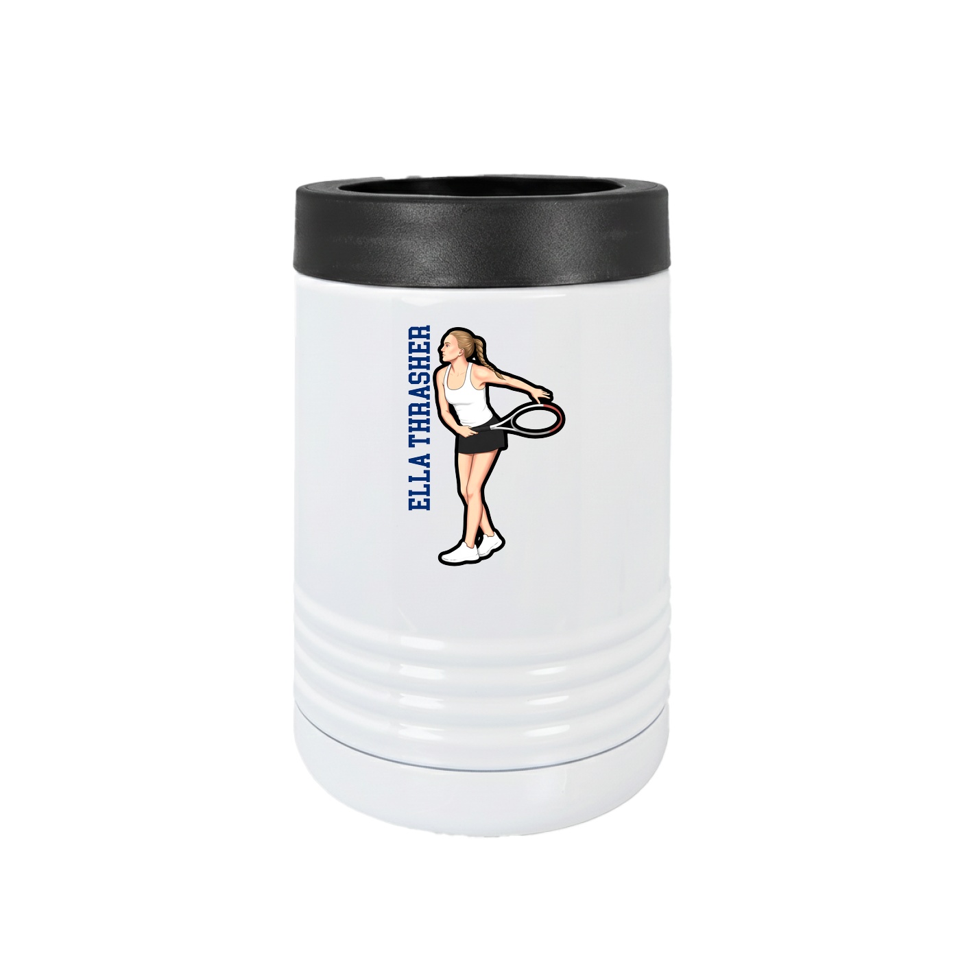 Beverage Holder — Name Vertical in White