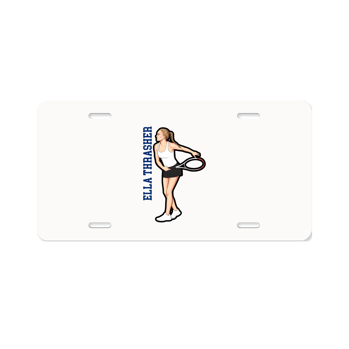 License Plate — Name Vertical in Classic