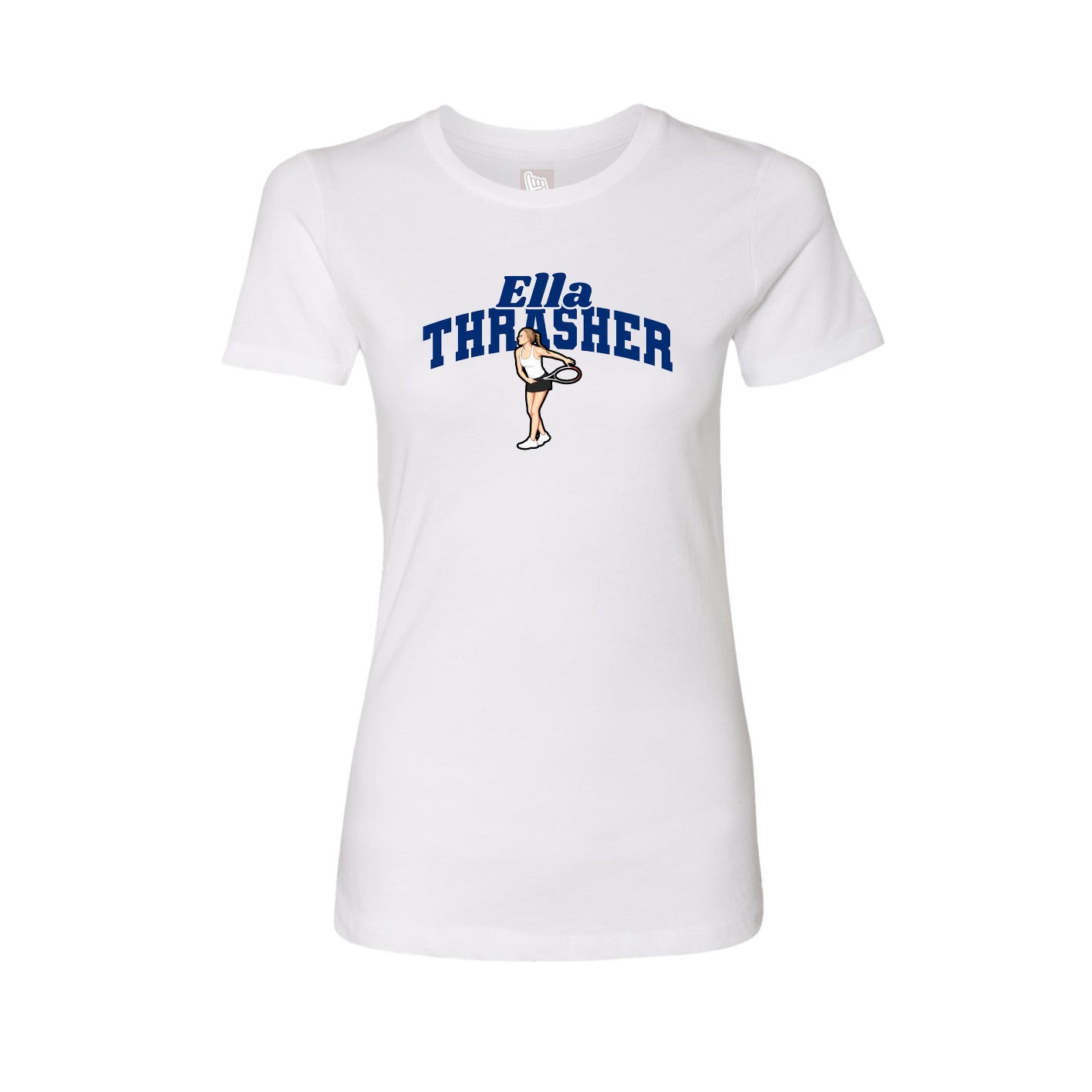 Fitted Women's Tee — Signature Arch in White