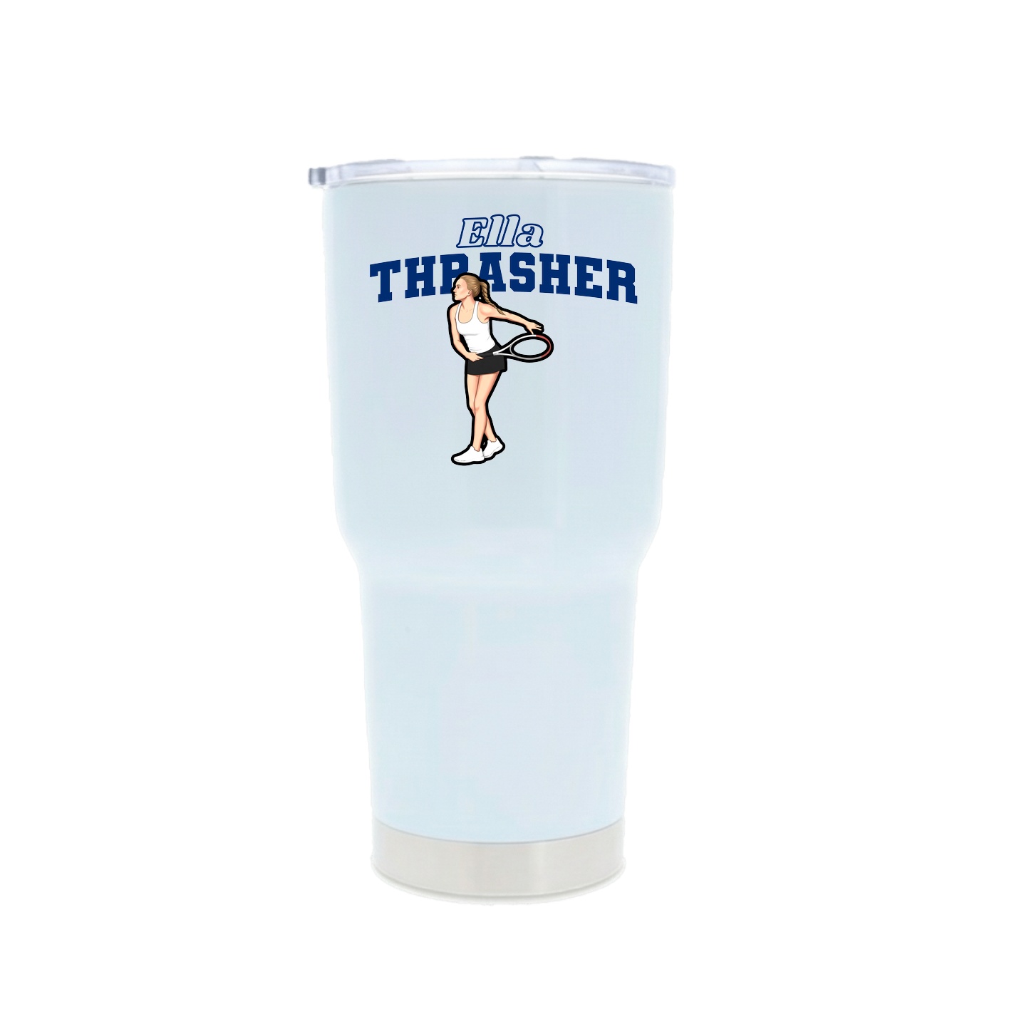 30oz Stainless Steel Tumbler — Name Arch in White