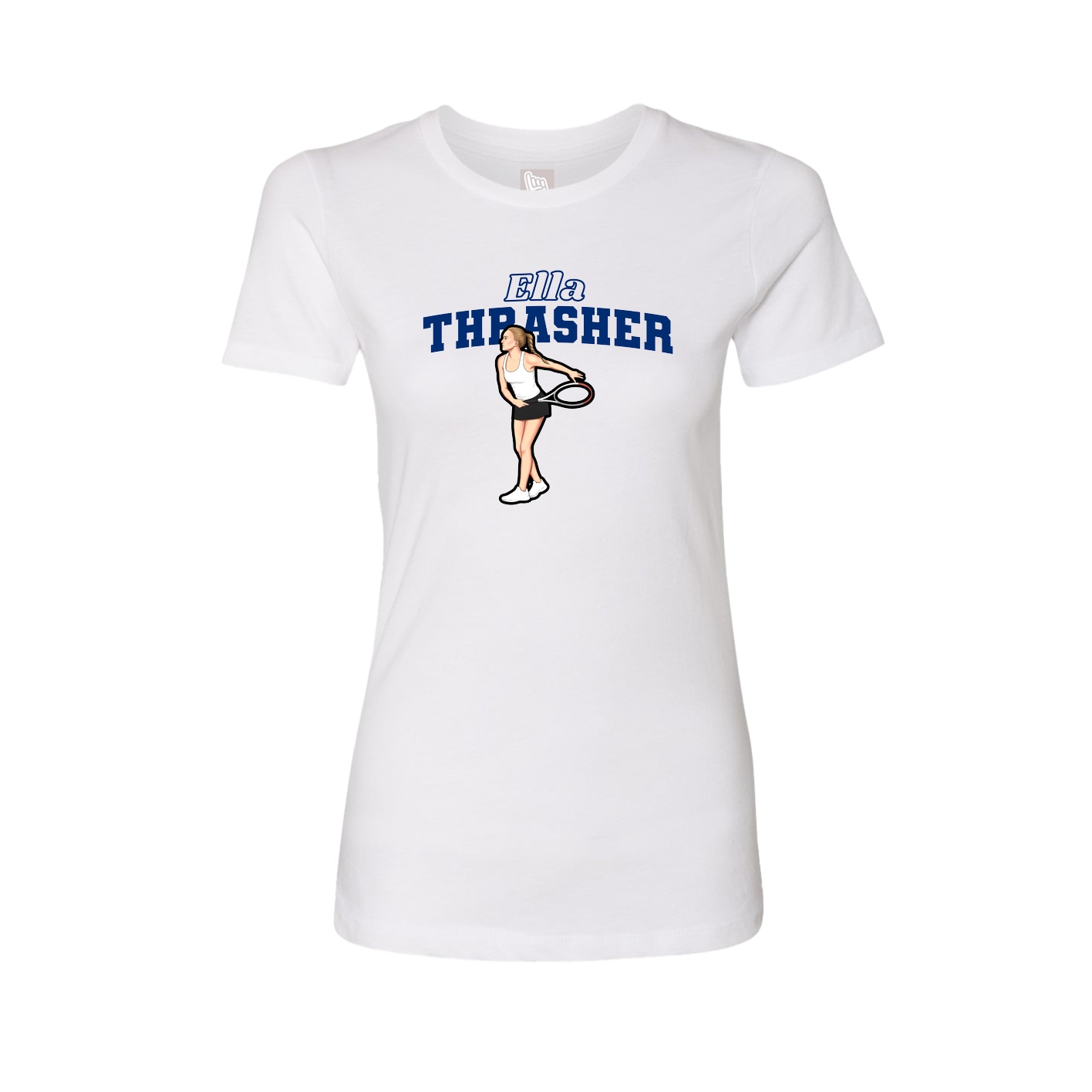 Fitted Women's Tee — Name Arch in White