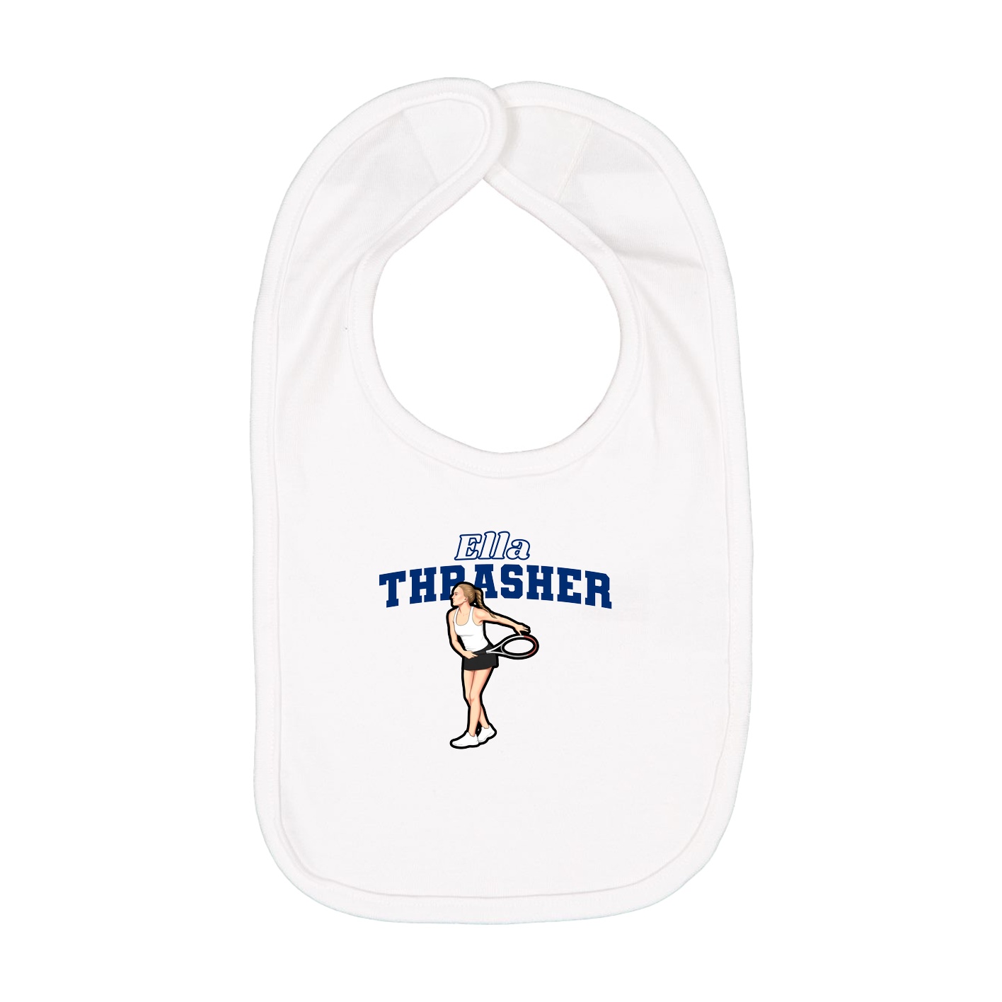 Infant Bib — Name Arch in White
