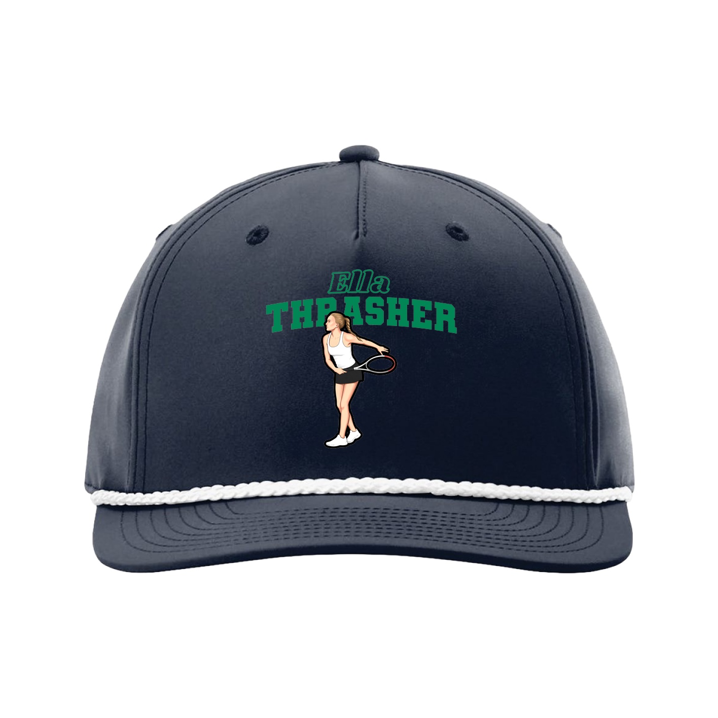 Five-Panel Classic Rope Cap — Name Arch in Navy