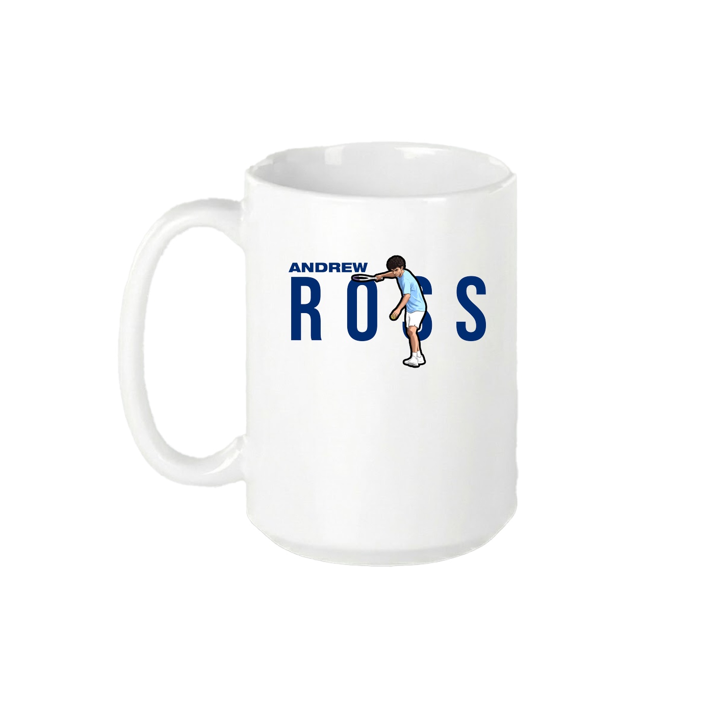 15oz Coffee Mug — Player Name in White