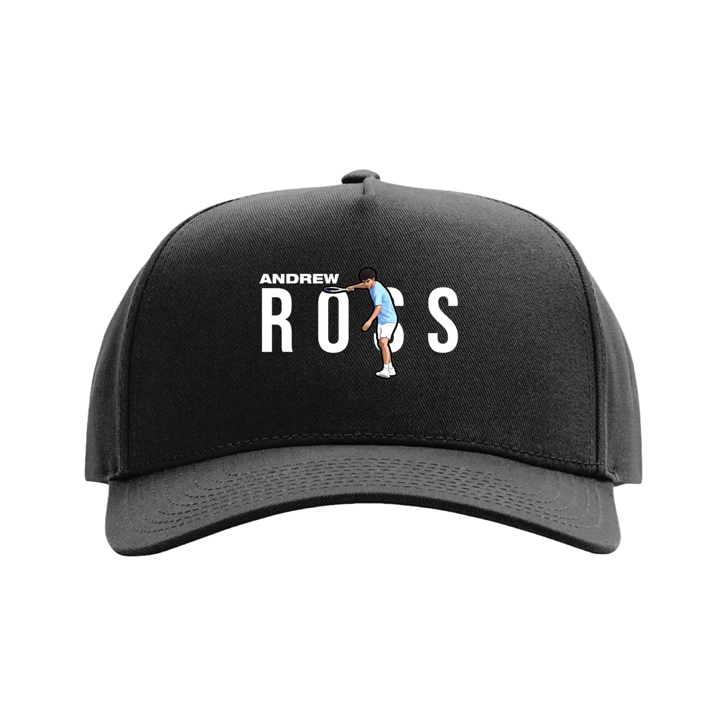 Full Fabric Five-Panel Champ Cap — Player Name in Black