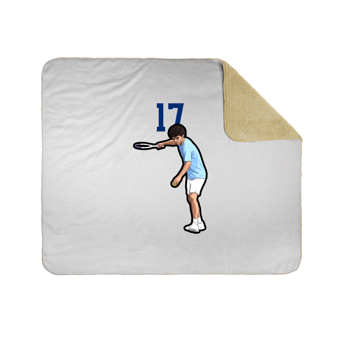 Throw Blanket — Number Top in White