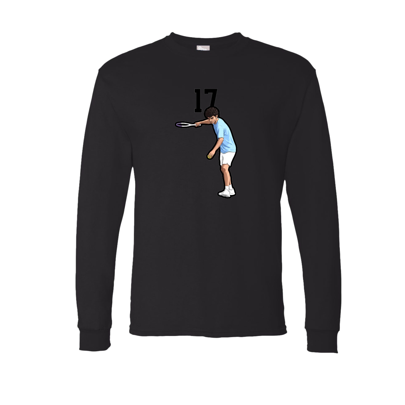 Long Sleeve Tee — Number Top in Black