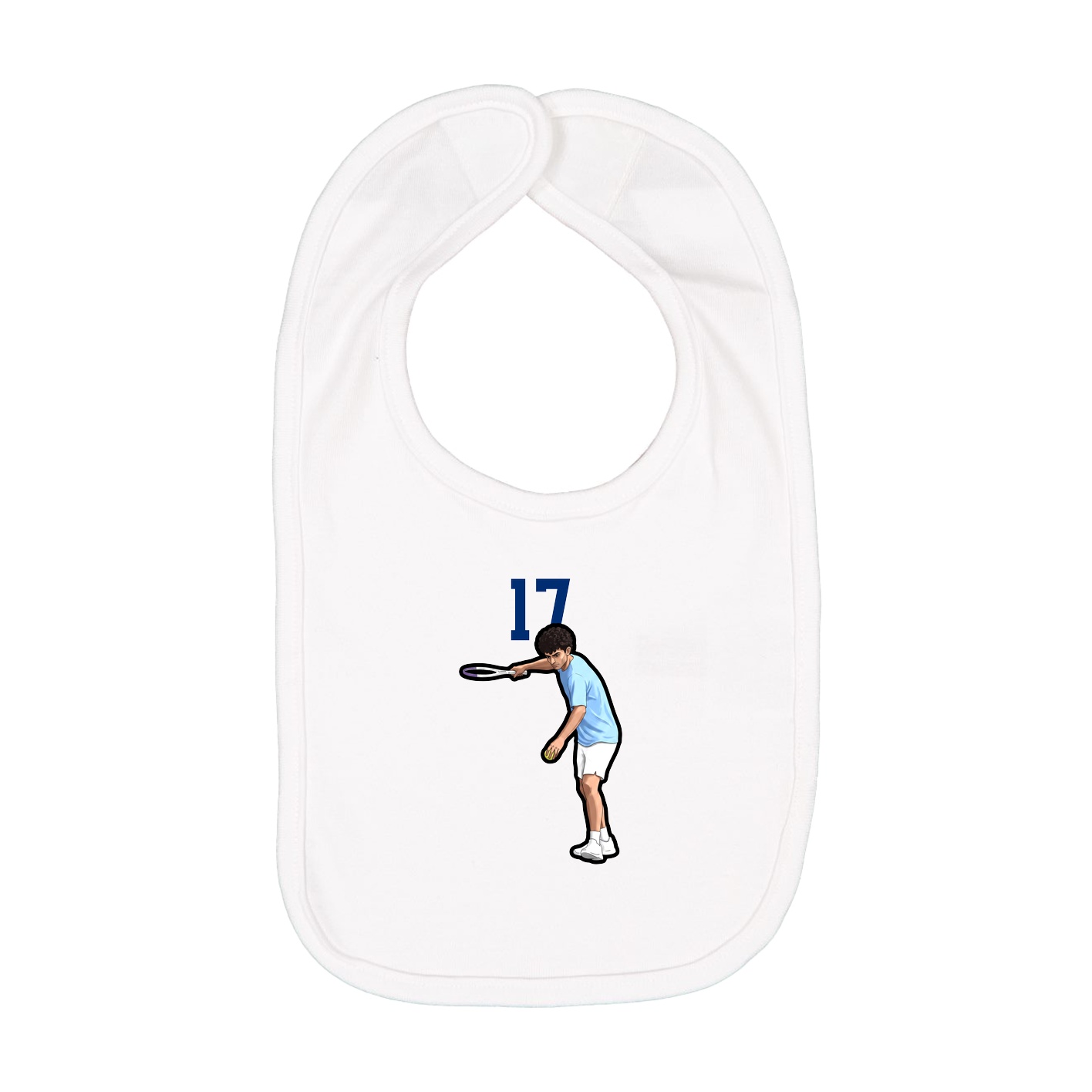 Infant Bib — Number Top in White