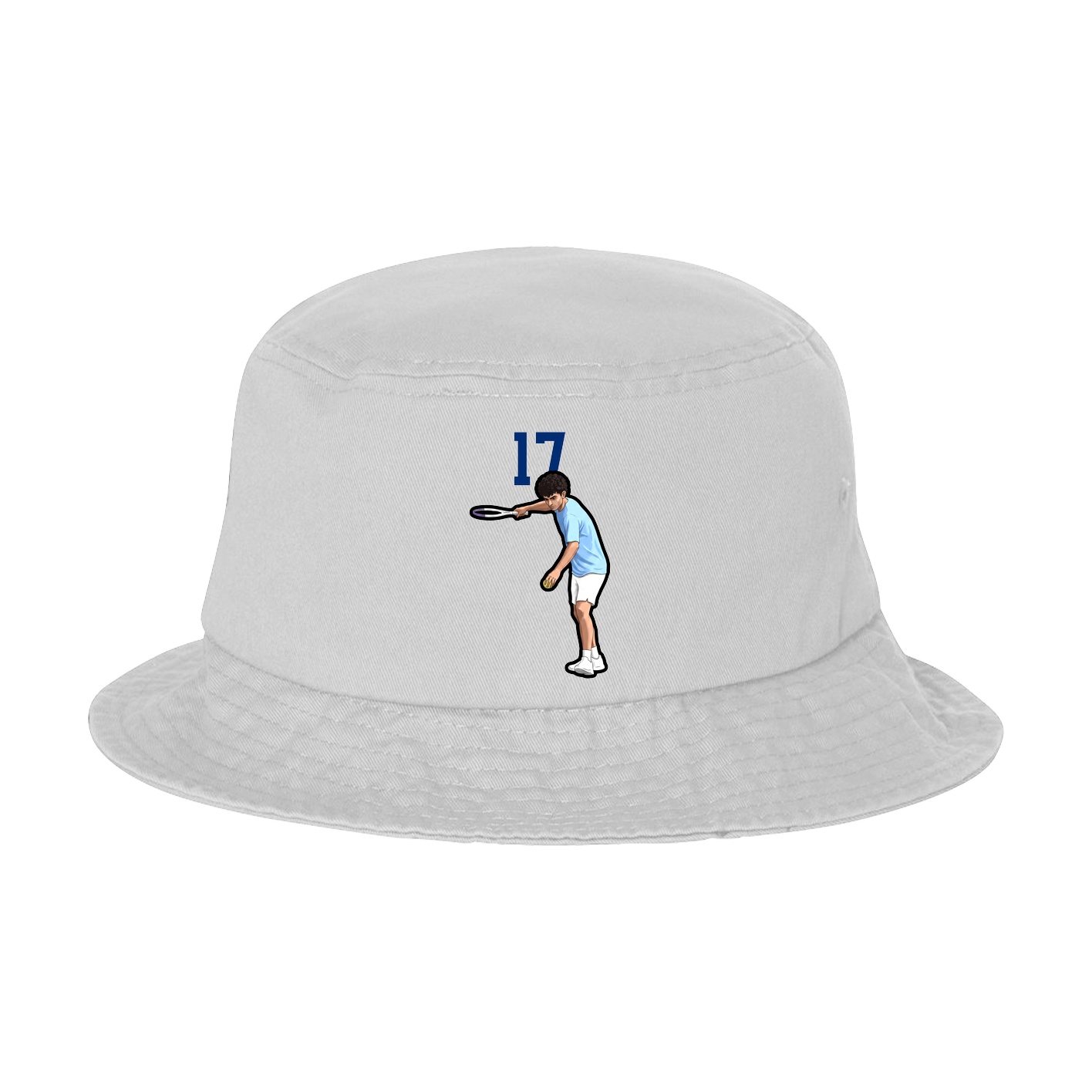 Bucket Cap — Number Top in White