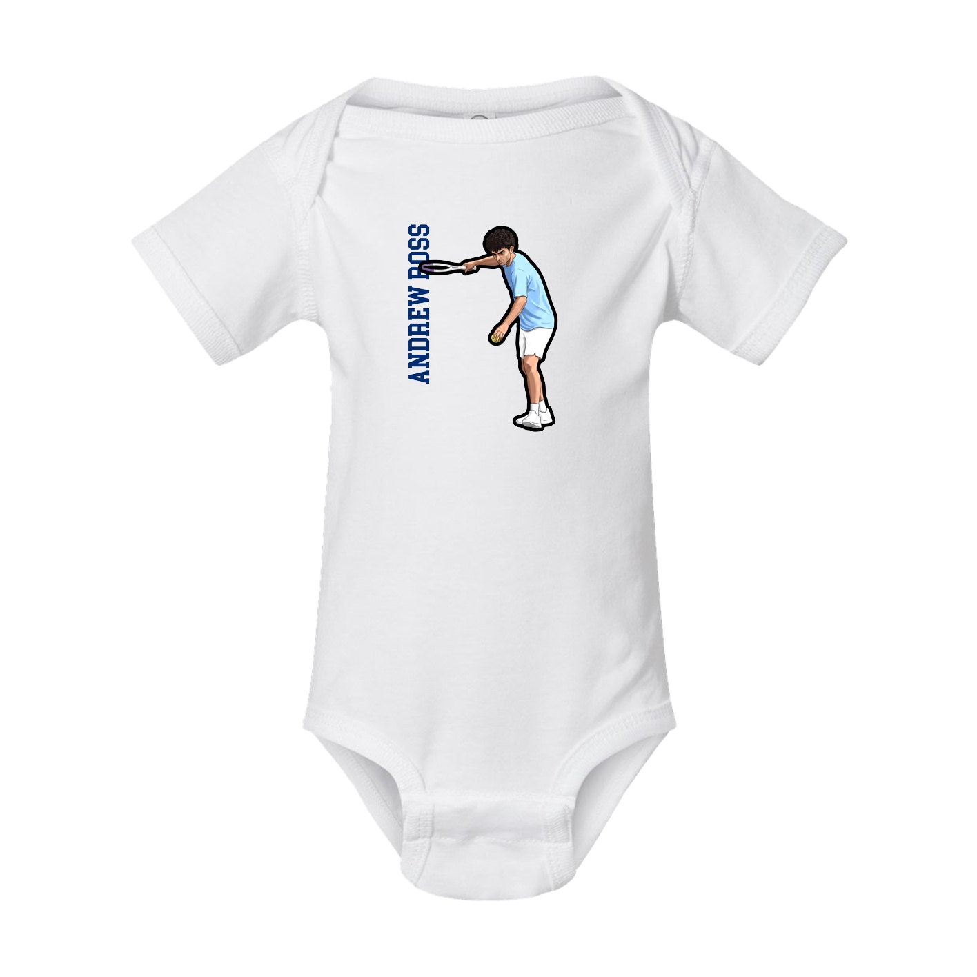 Baby Onesie — Name Vertical in White