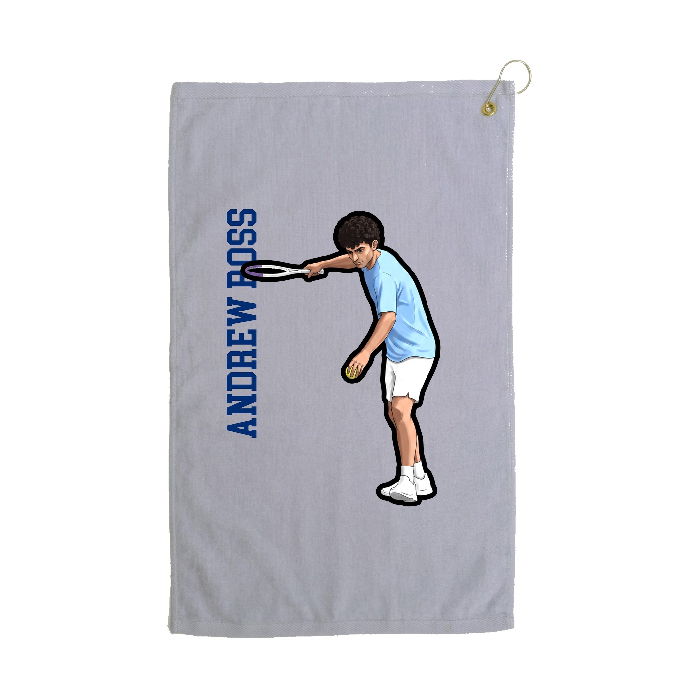 Golf Towel — Name Vertical in Grey