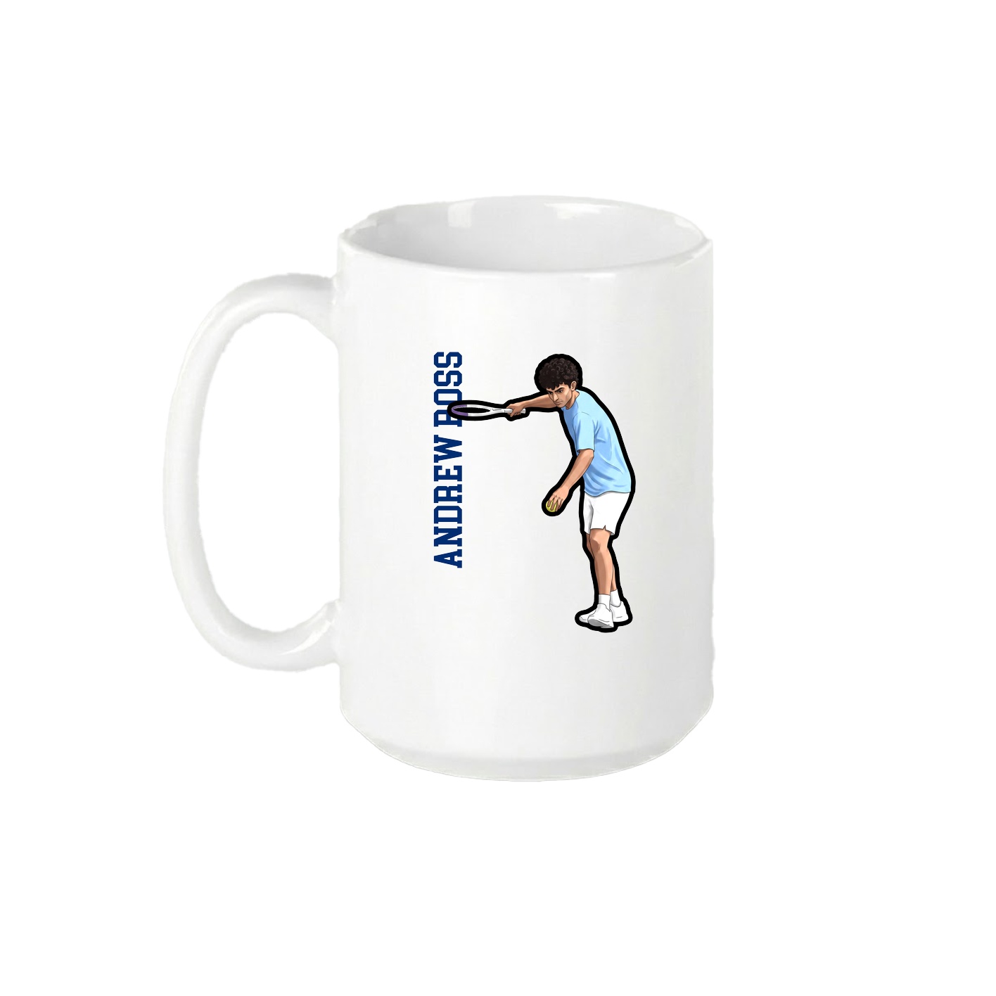 15oz Coffee Mug — Name Vertical in White