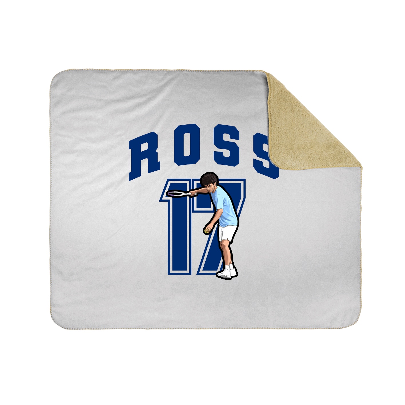 Throw Blanket — Number in White