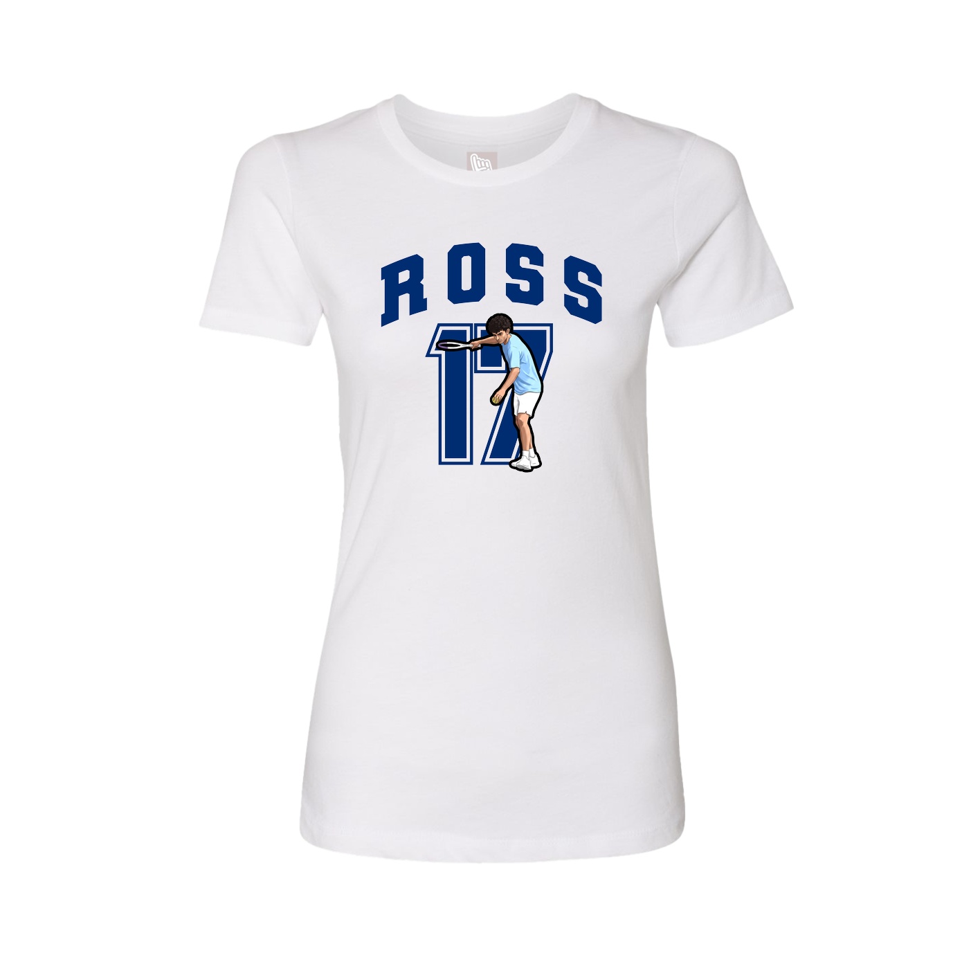 Fitted Women's Tee — Number in White