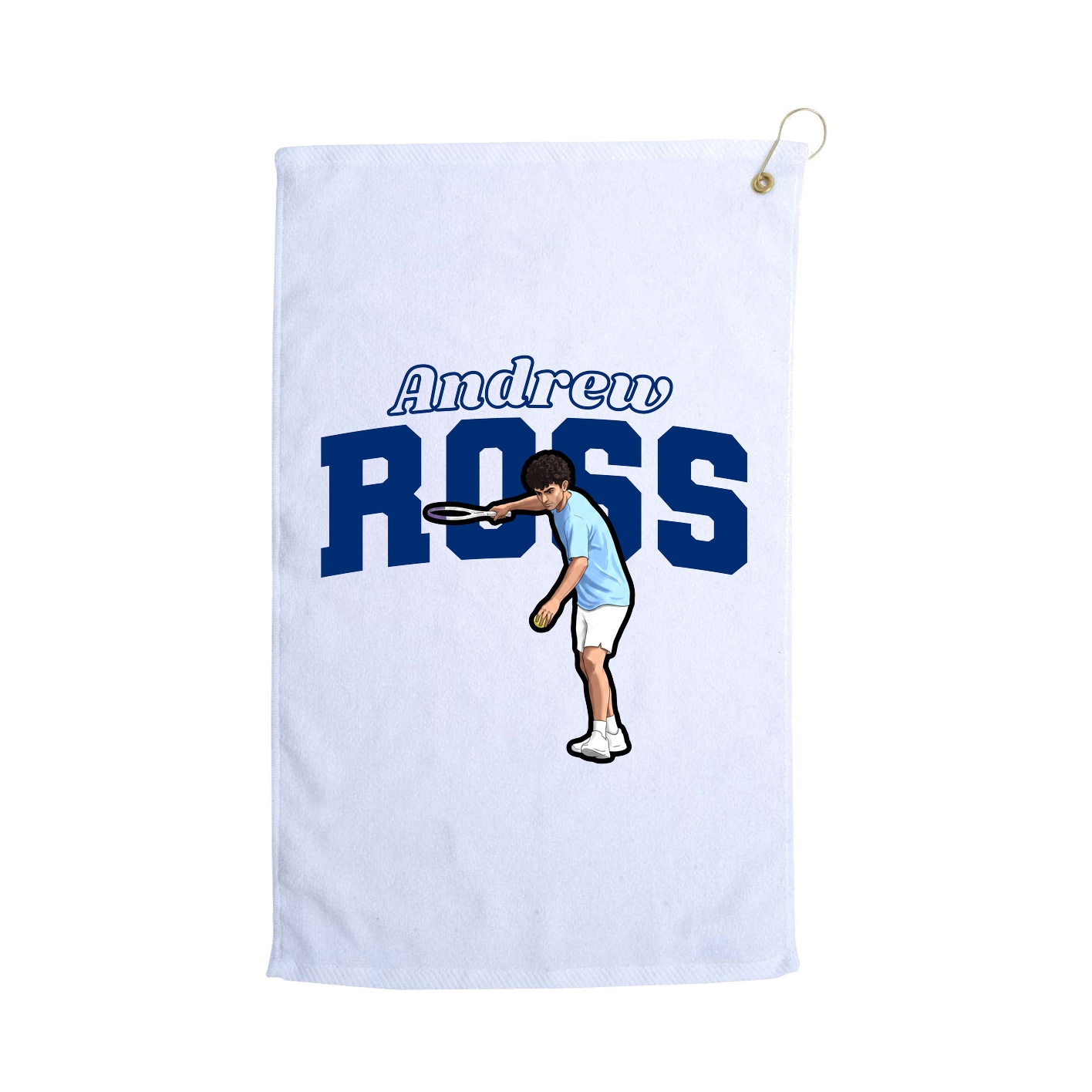 Golf Towel — Name Arch in White