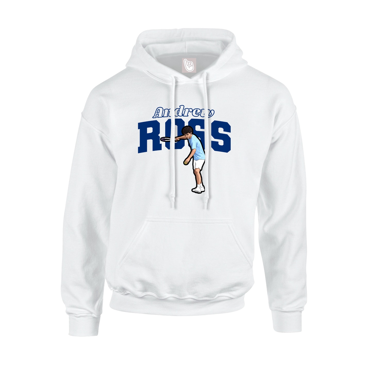 Youth Hoodie — Name Arch in White