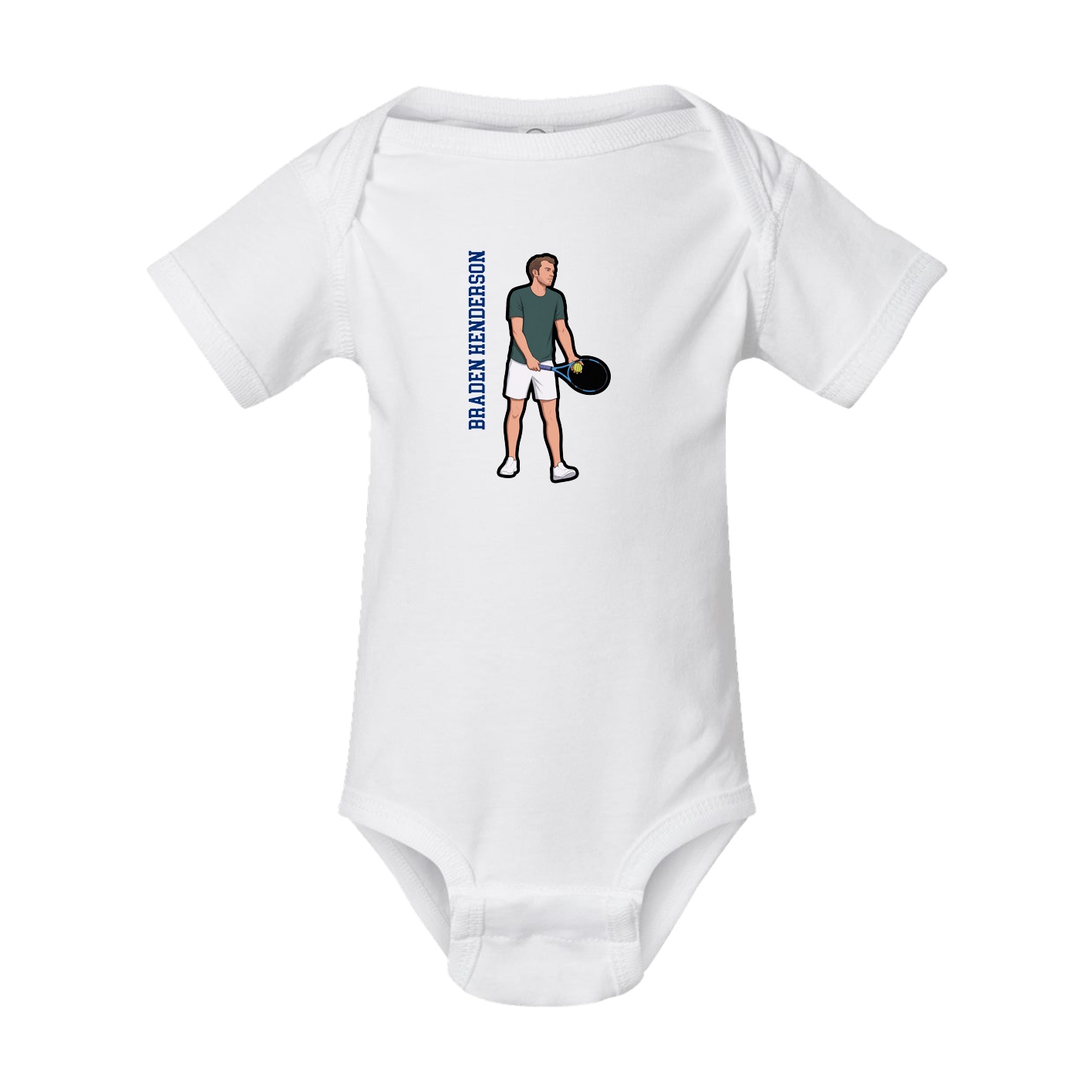 Baby Onesie — Name Vertical in White