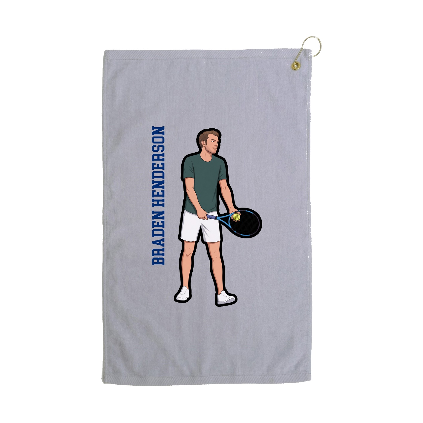 Golf Towel — Name Vertical in Grey