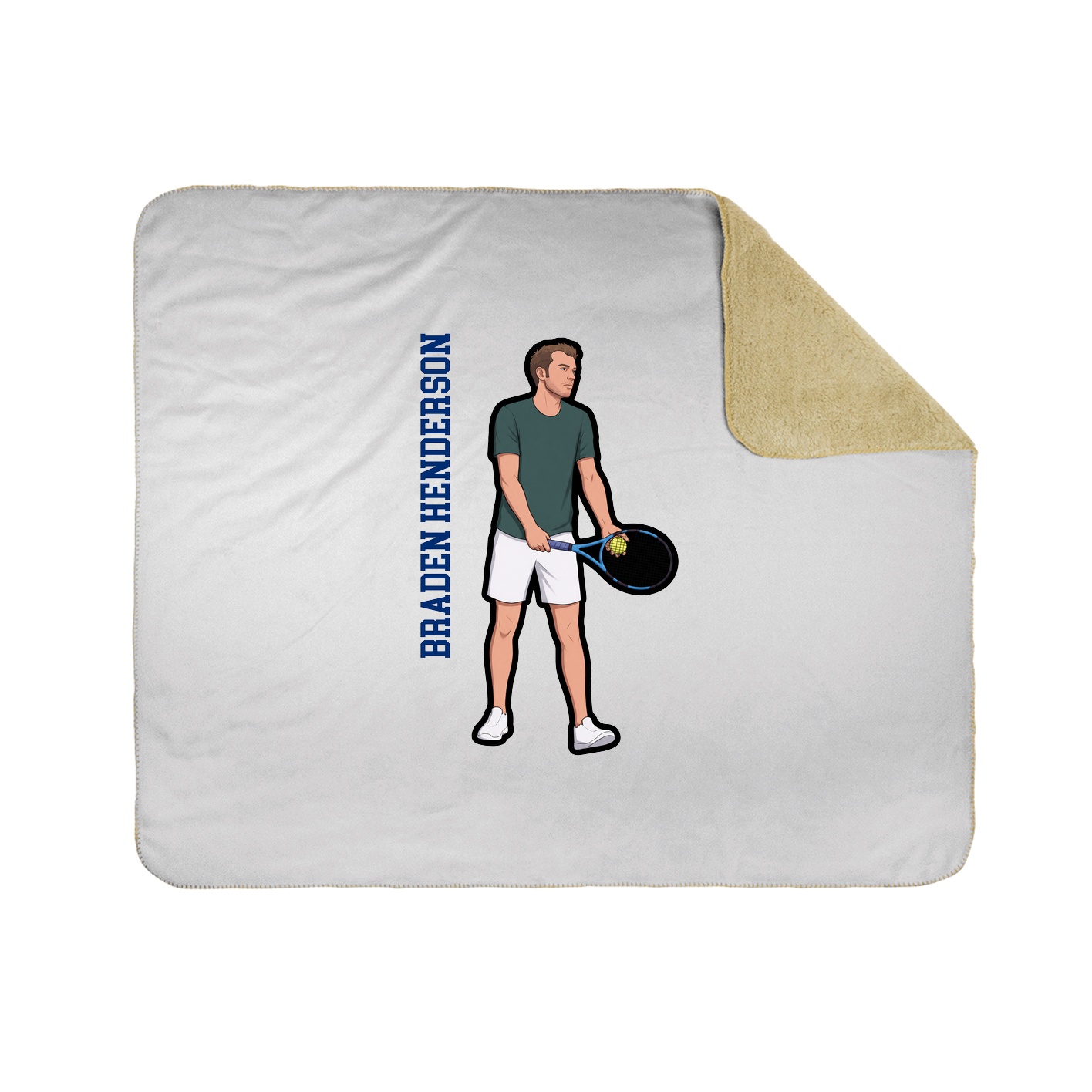 Throw Blanket — Name Vertical in White