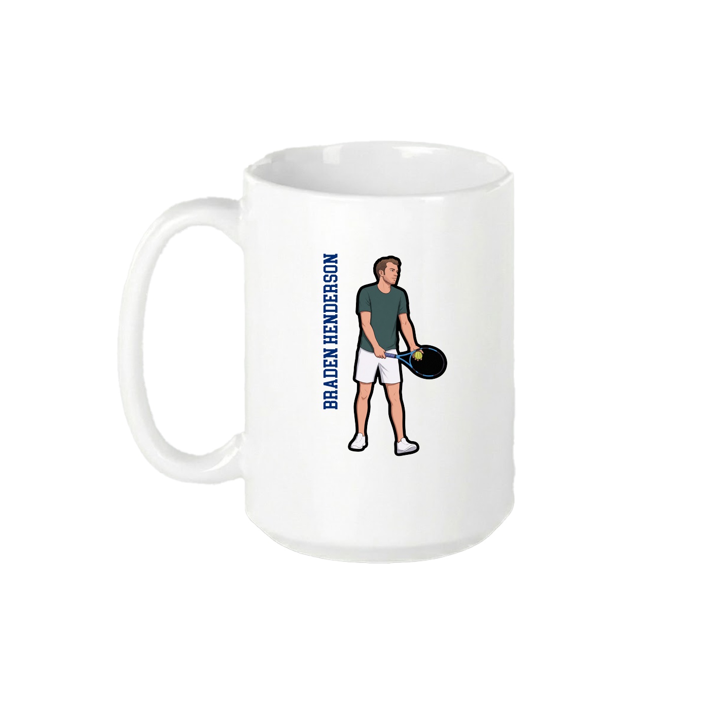15oz Coffee Mug — Name Vertical in White