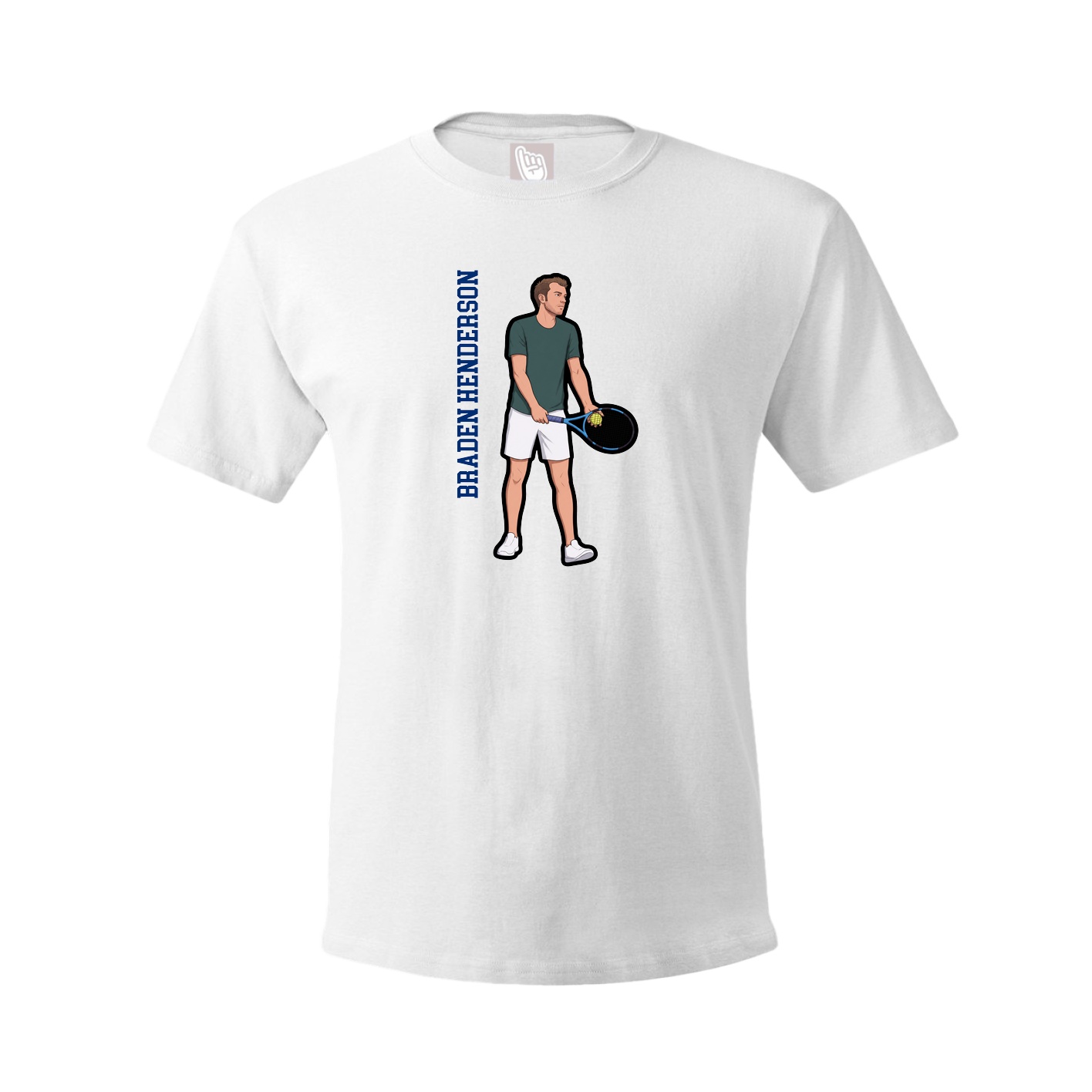 Tee — Name Vertical in White