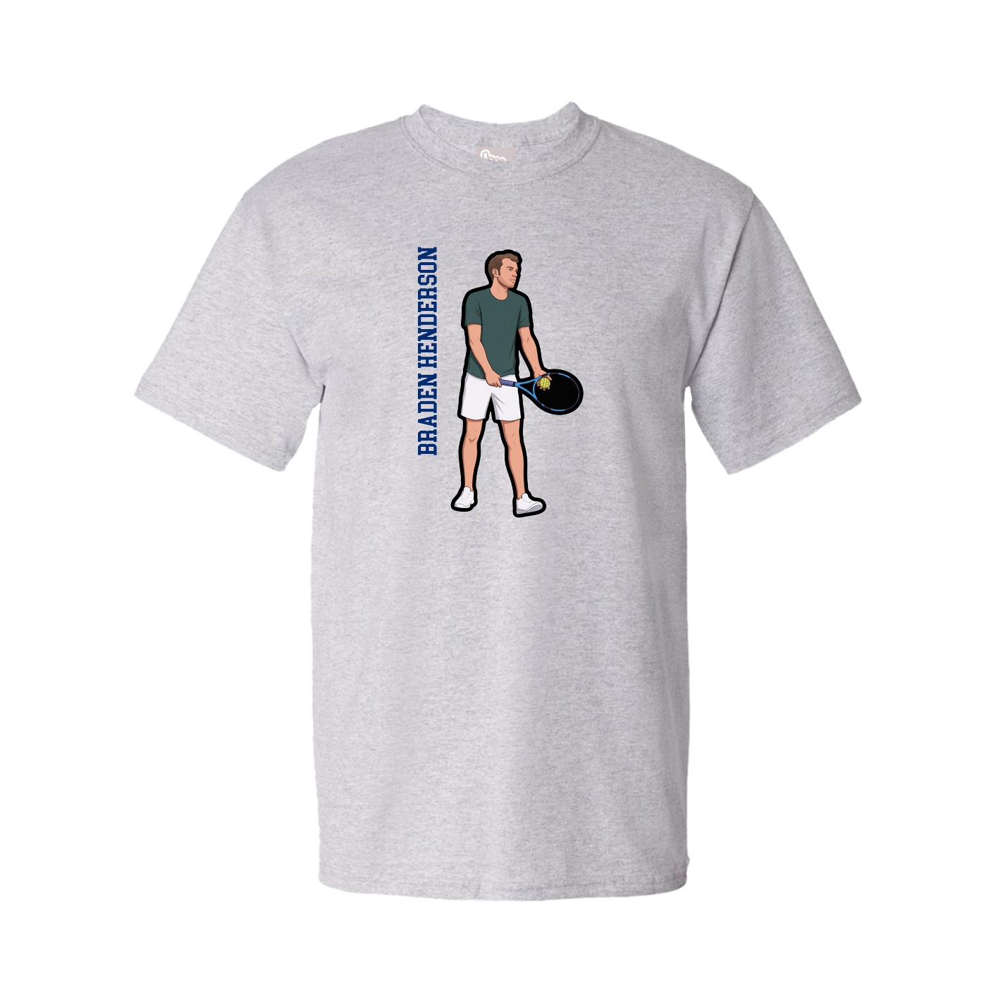 Youth Tee — Name Vertical in Grey