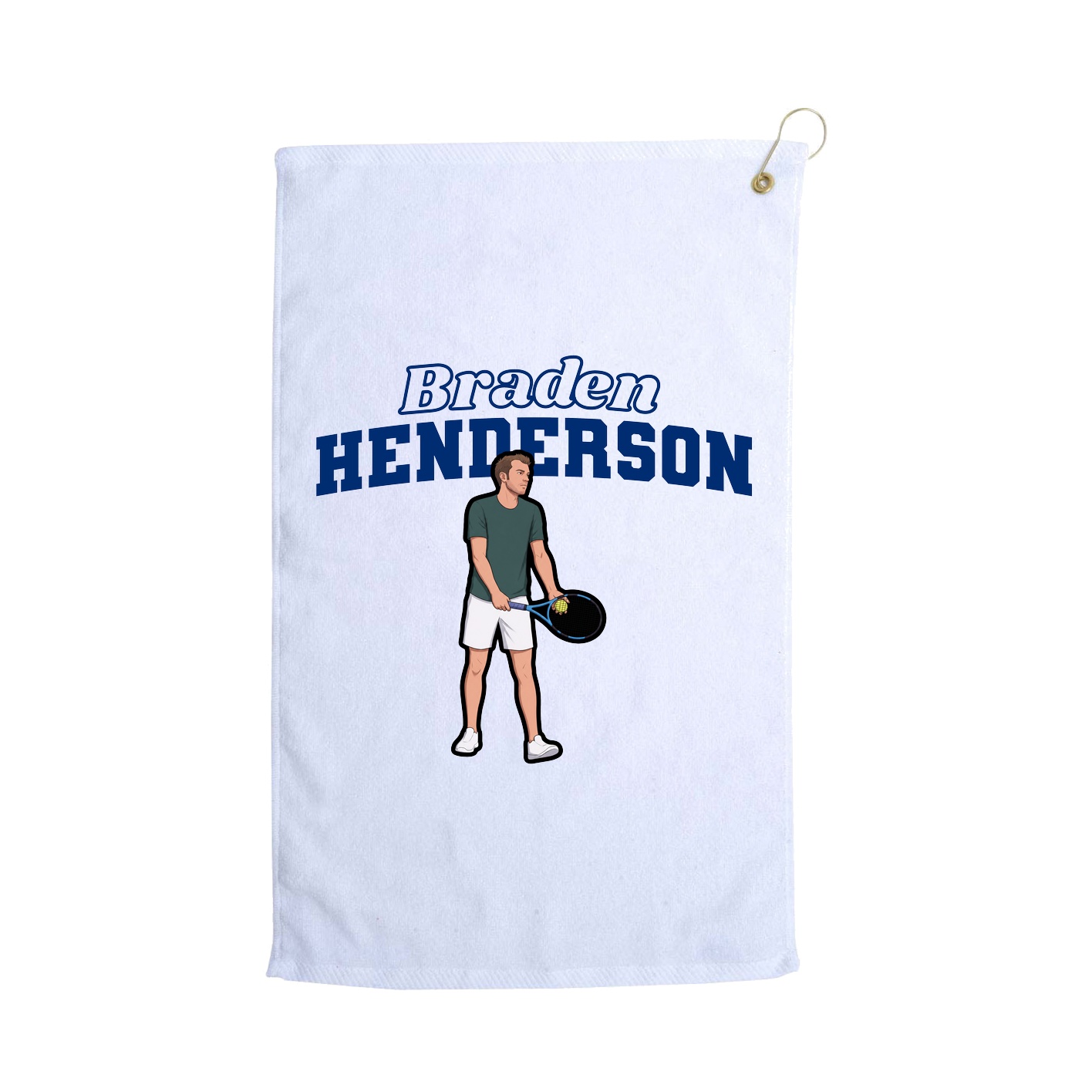 Golf Towel — Name Arch in White