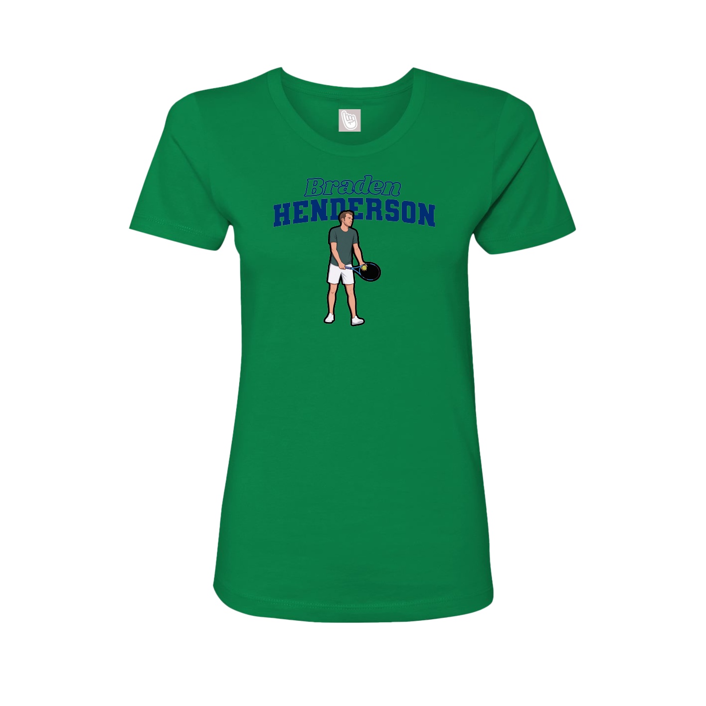 Fitted Women's Tee — Name Arch in Green