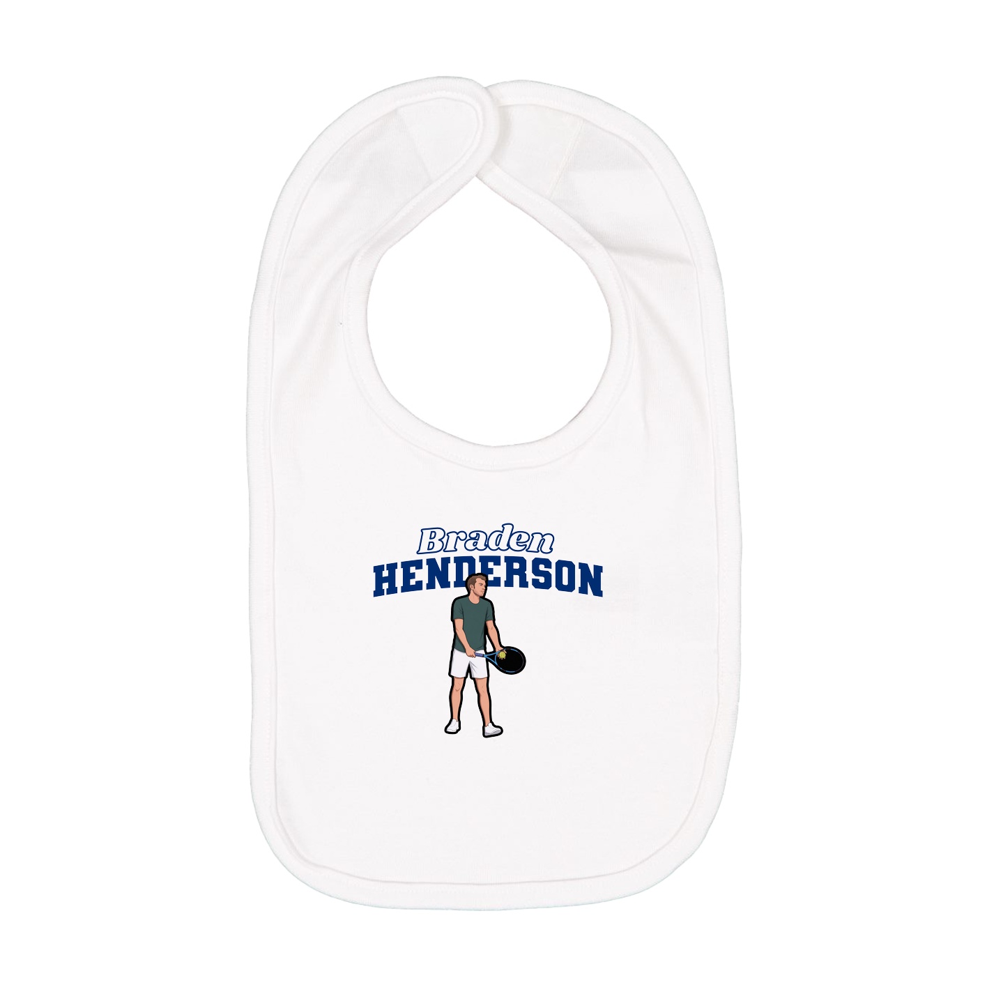 Infant Bib — Name Arch in White