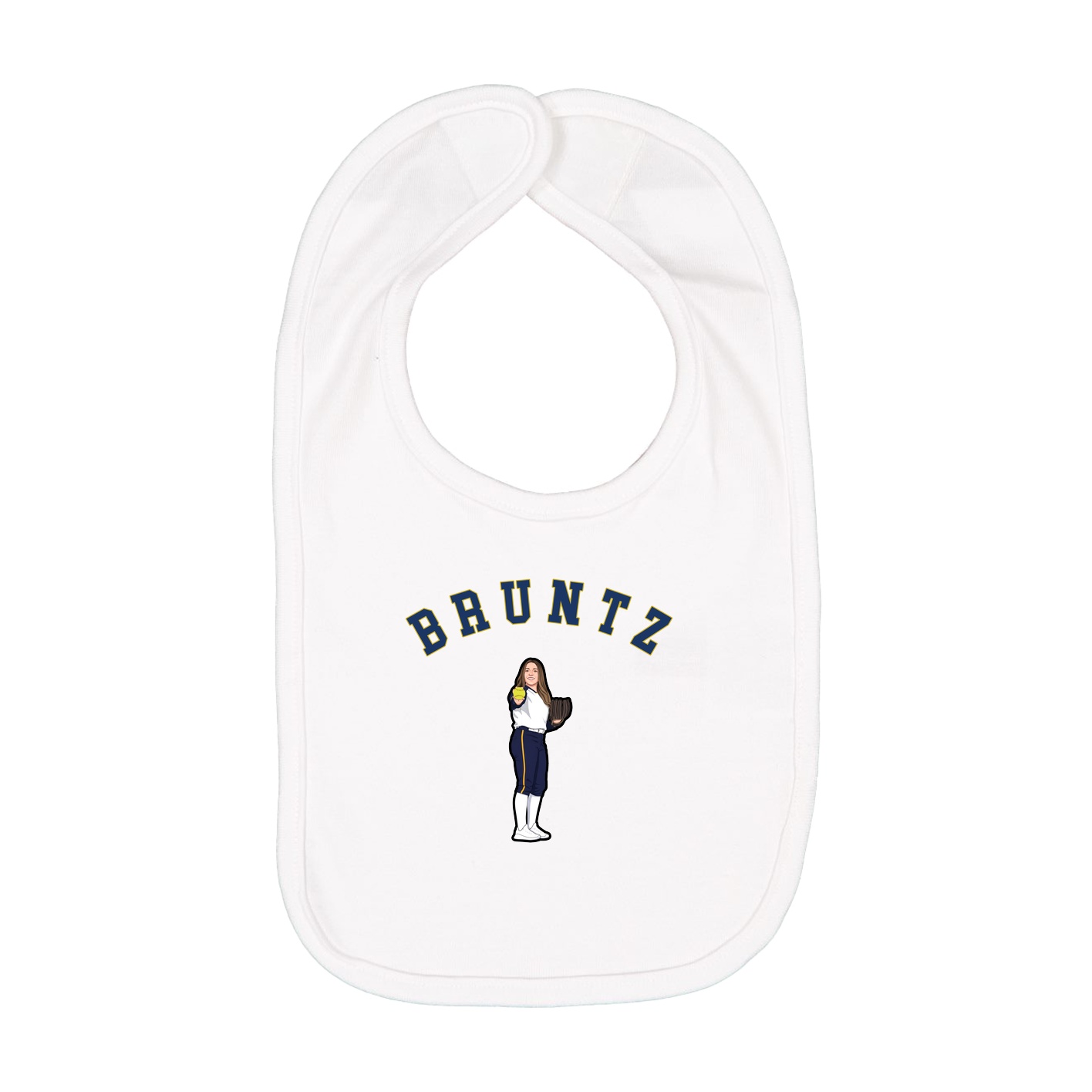 Infant Bib — Shirsey Arch in White